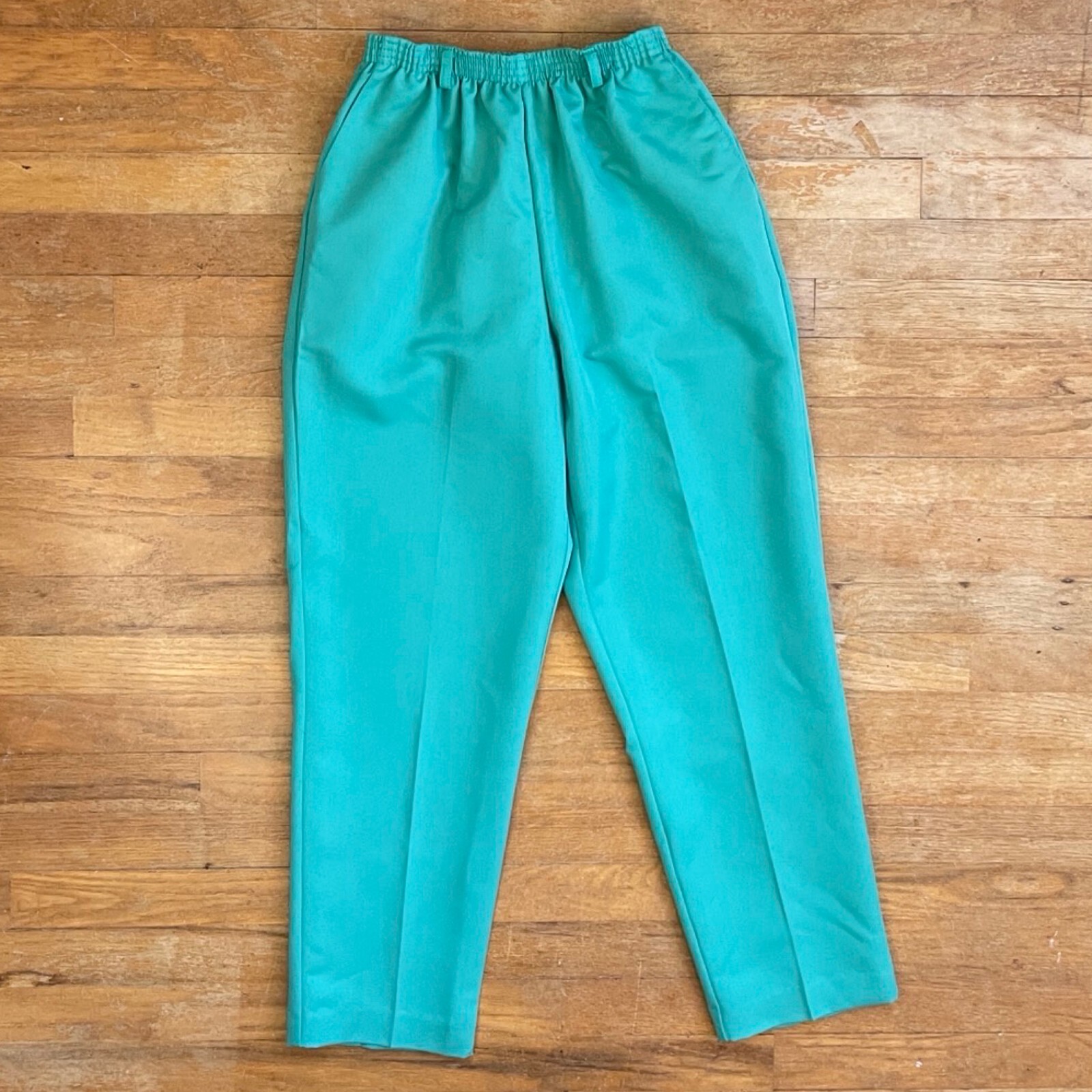 Vintage High Waist Ankle Pants Size Small/Medium 27-30″ Waist 90s Aqua/Teal