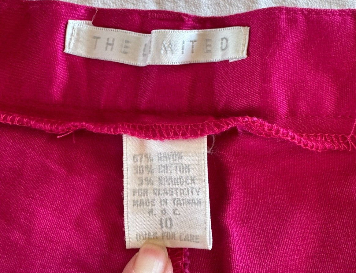 The Limited Vintage 80s Stirrup Pants Bright Pink Rayon Blend Spandex Stretch 10