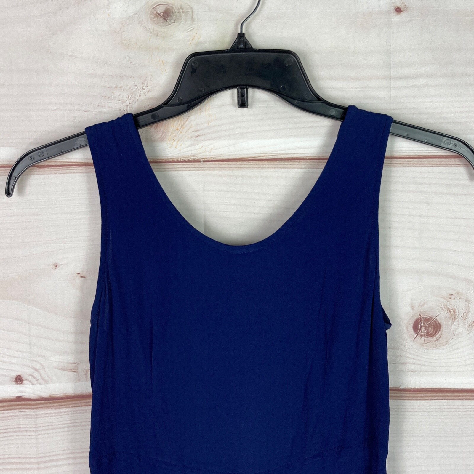 Rabbit Designs Vintage Dress Womens 6 Blue Maxi Tank Scoop Neck Sleeveless Solid