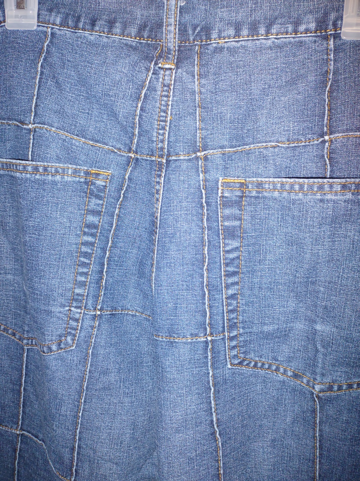 Nick & Sarah Window Pane Patchwork Wide Leg Jeans Sz 19/20 100% Cotton