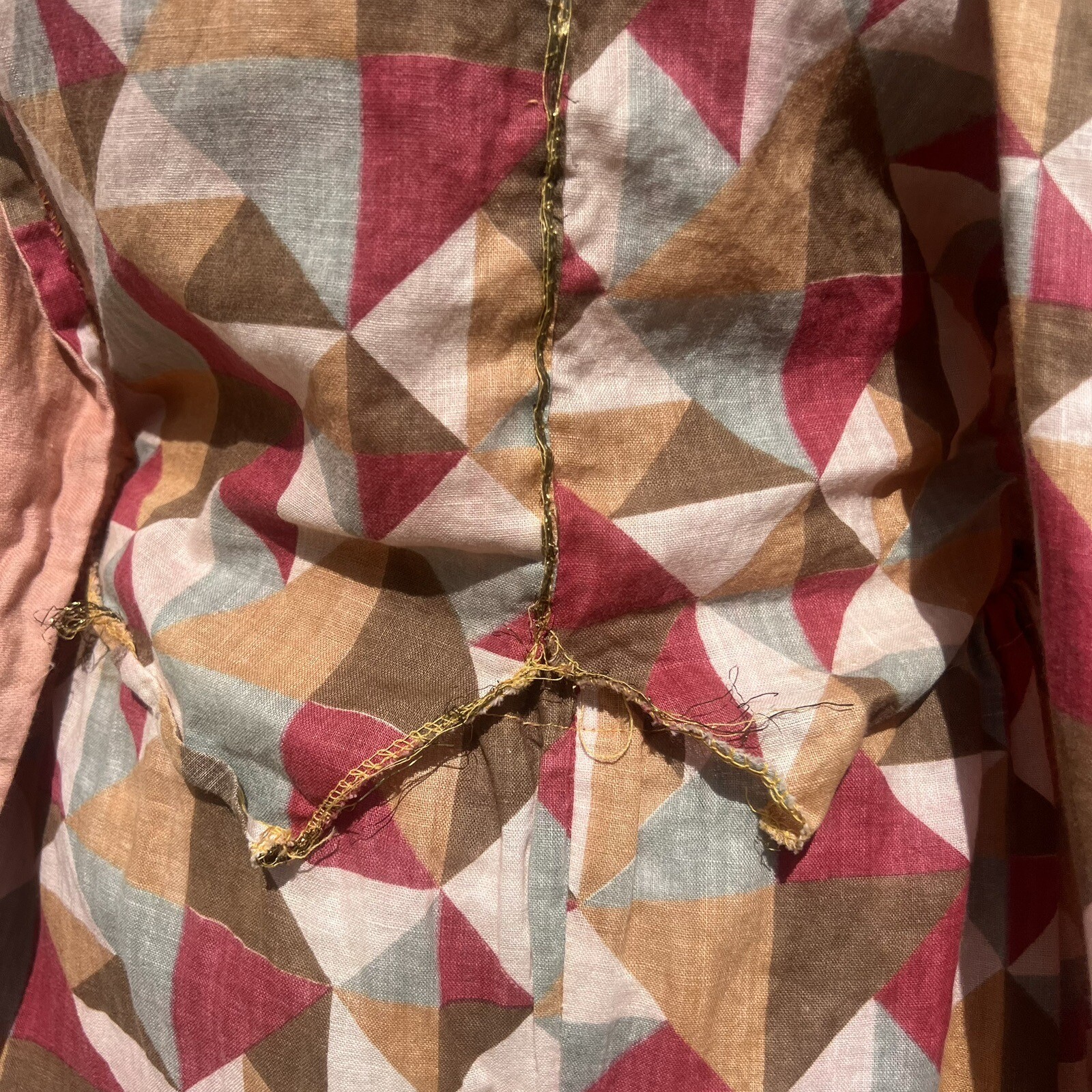 Vintage 1930s Colorful Diamond Print 4 Piece Costume Clown Jester Masquerade