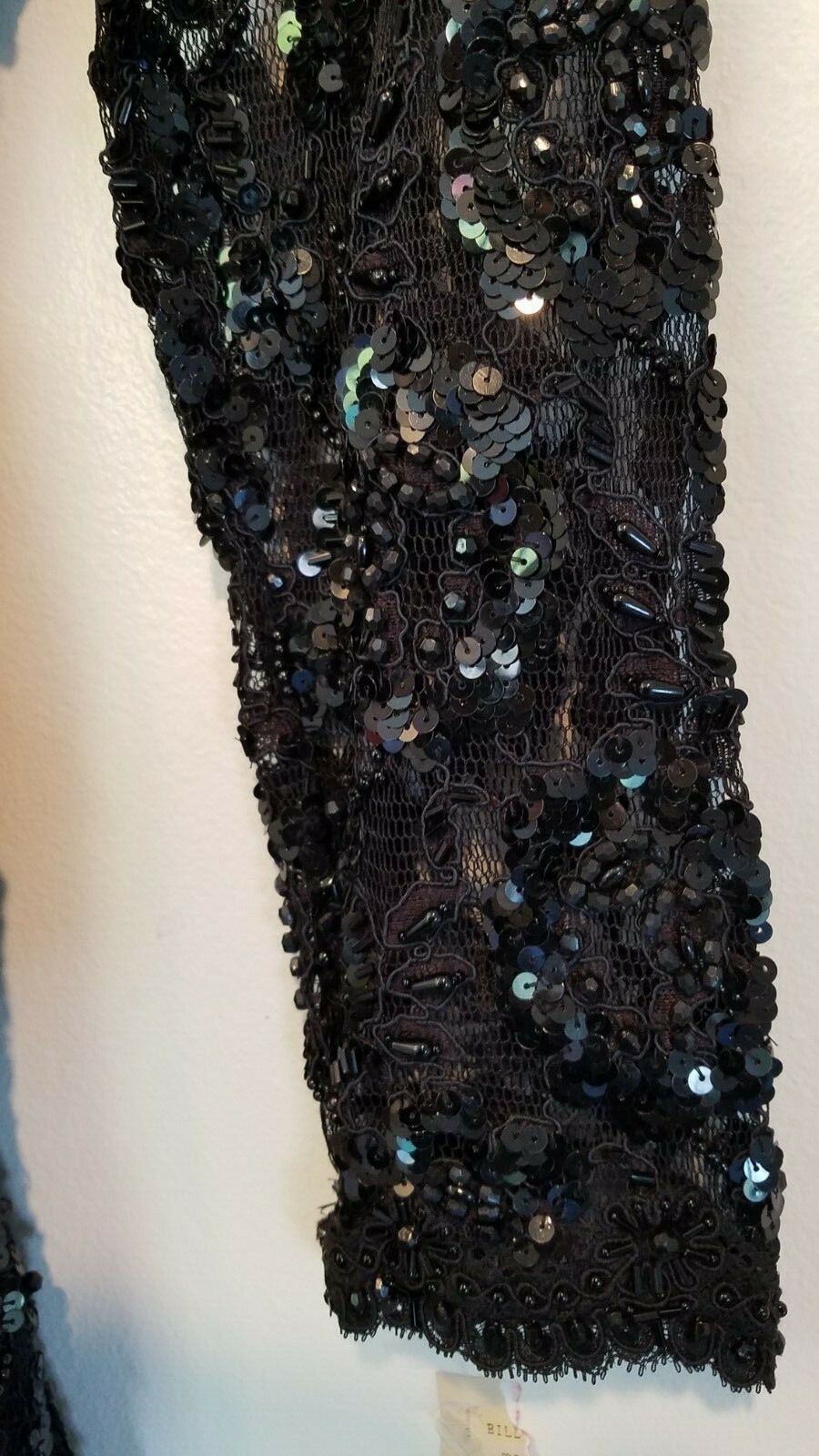Bill Blass black and pink sequin evening dress-sz 8