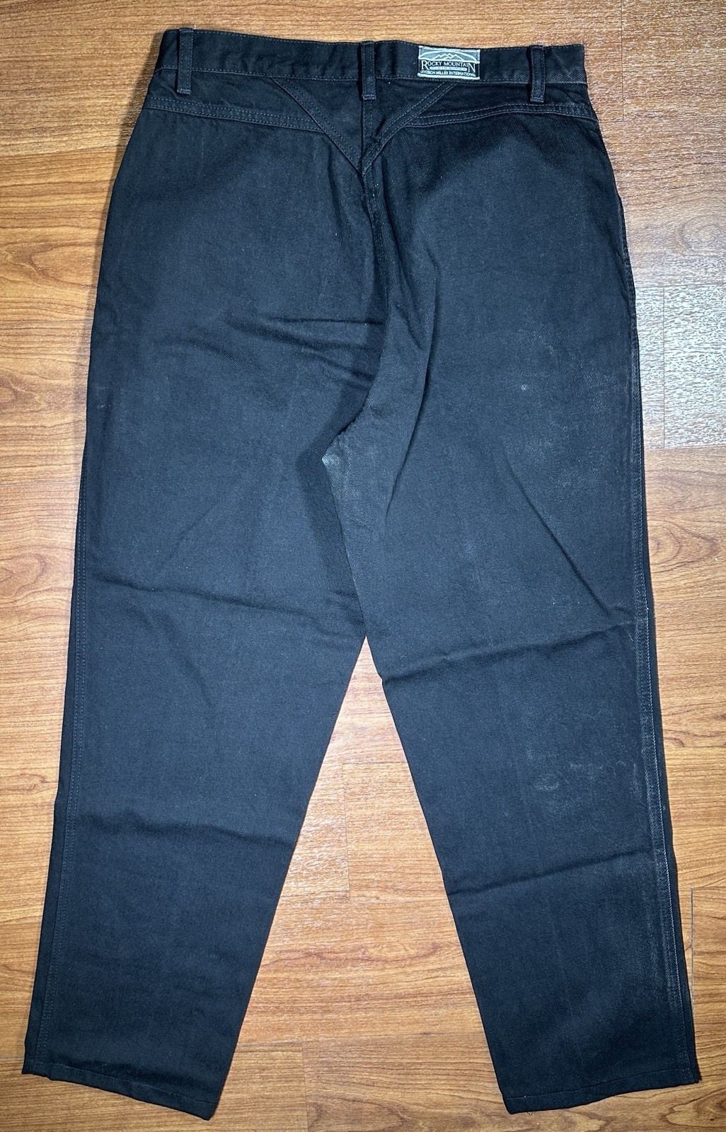 Vintage 80s Rockies Black Western Jeans Womens 15 33×36 USA Bareback 17