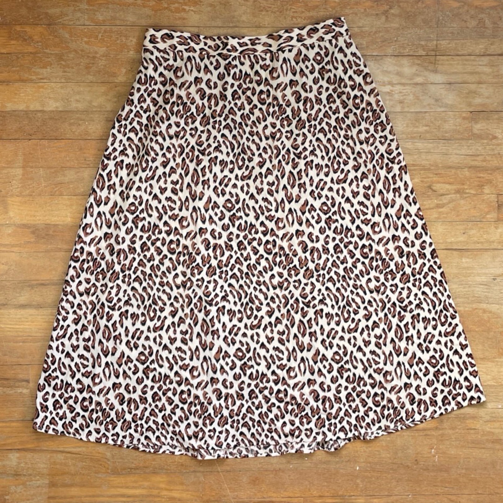 Vintage Leopard Maxi Skirt Size 2X (20W) 35-37″ Waist 1990s Animal Print Long