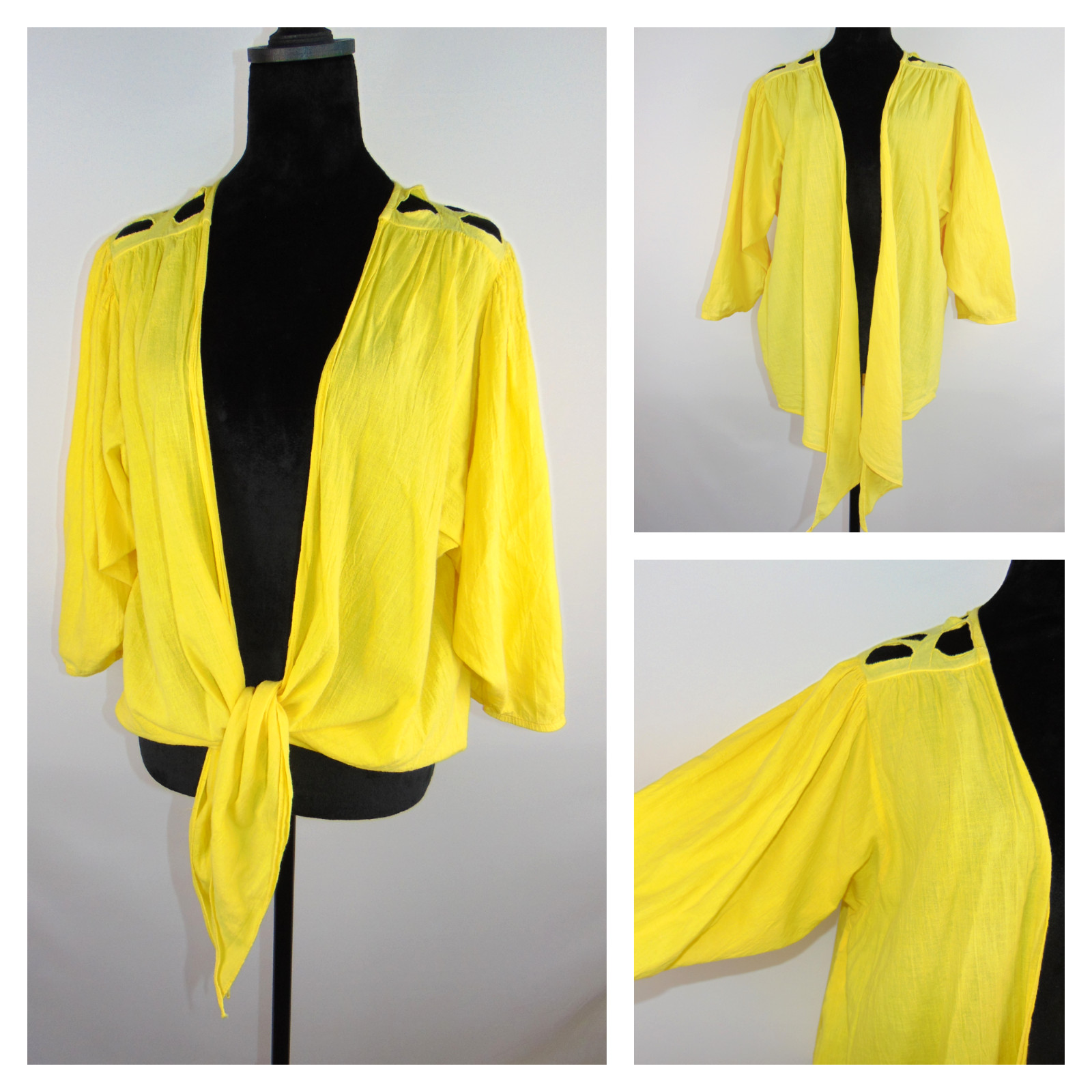 Vintage Dotti Tie Front Top Womens Union Made Cut Outs 70s 80s Beach Summervibes