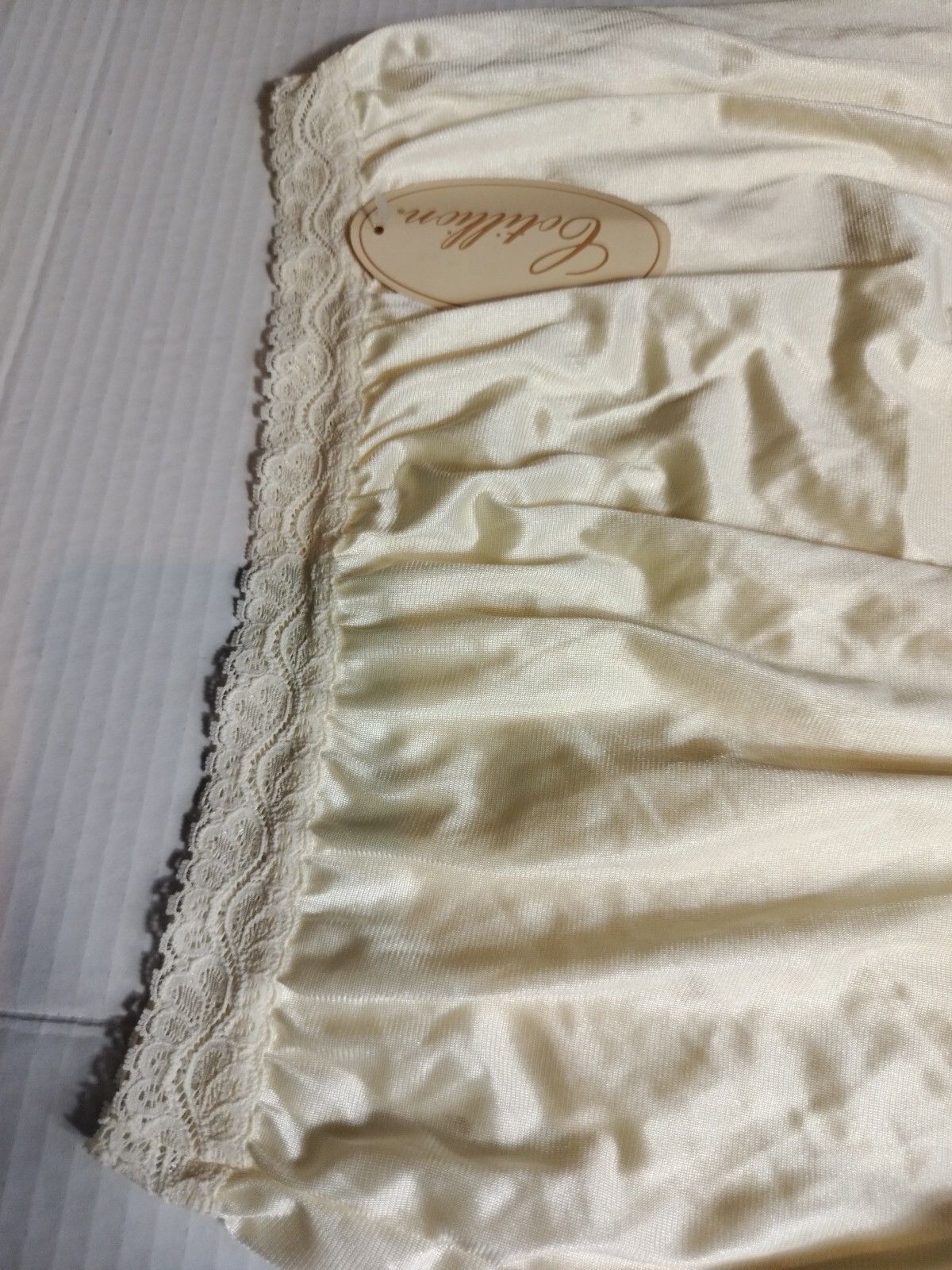Cotillion nylon lace Candle Brief Yellow panties granny Sz 8 Hip 43″ 44″ Vintage