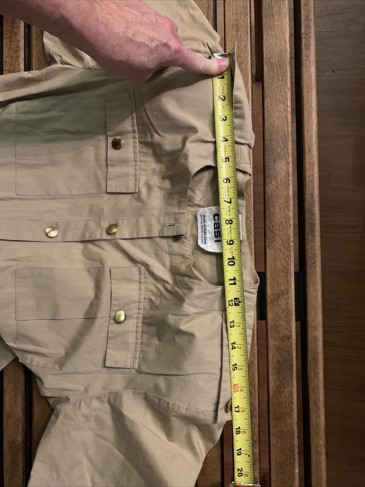 Vtg 70’s Casi Tan Button Down Belted British Crown Colony Safari Dress Size 8