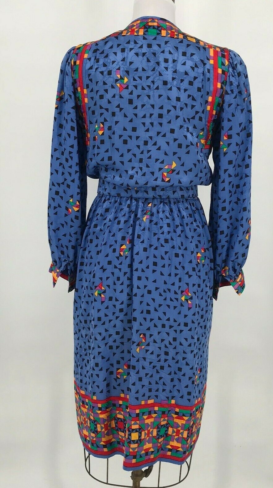 Vintage Anne Crimmins For Umi Collections Women’s Dress Silk Blue 8 Hong Kong