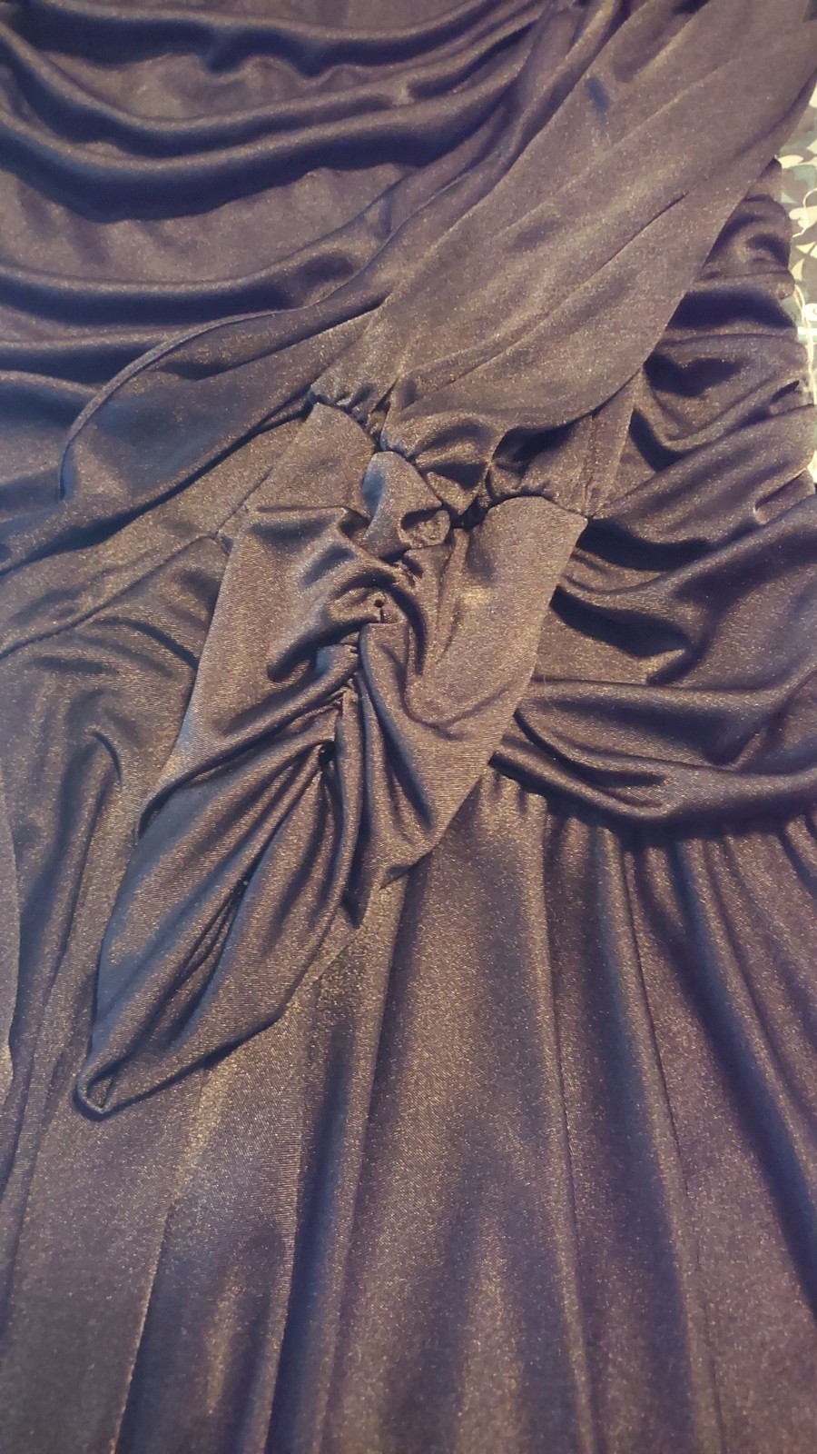 Vintage Abby Kent Black Ruched Drape Cocktail Dress Size 12