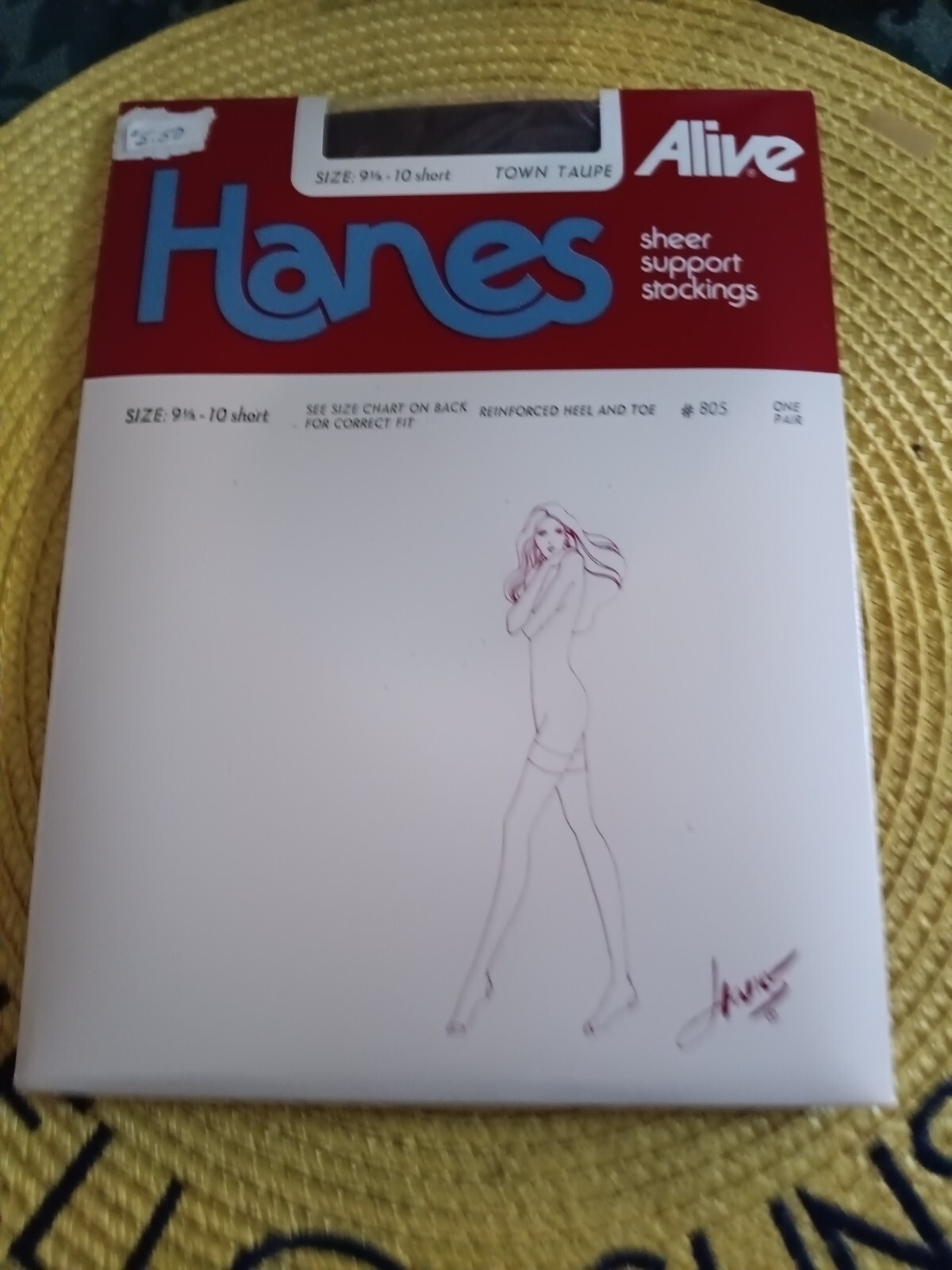 Hanes Alive Sheer Support Garter Stockings 805 Town Taupe 9 1/2-10 S