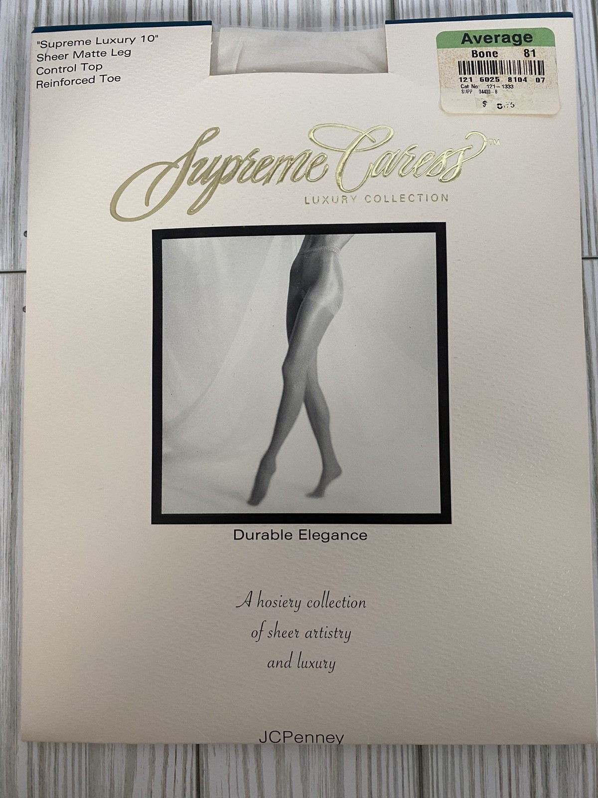 JC Penny Supreme Caress Hoisery Size Average Bone Color NIP Deadstock Vintage