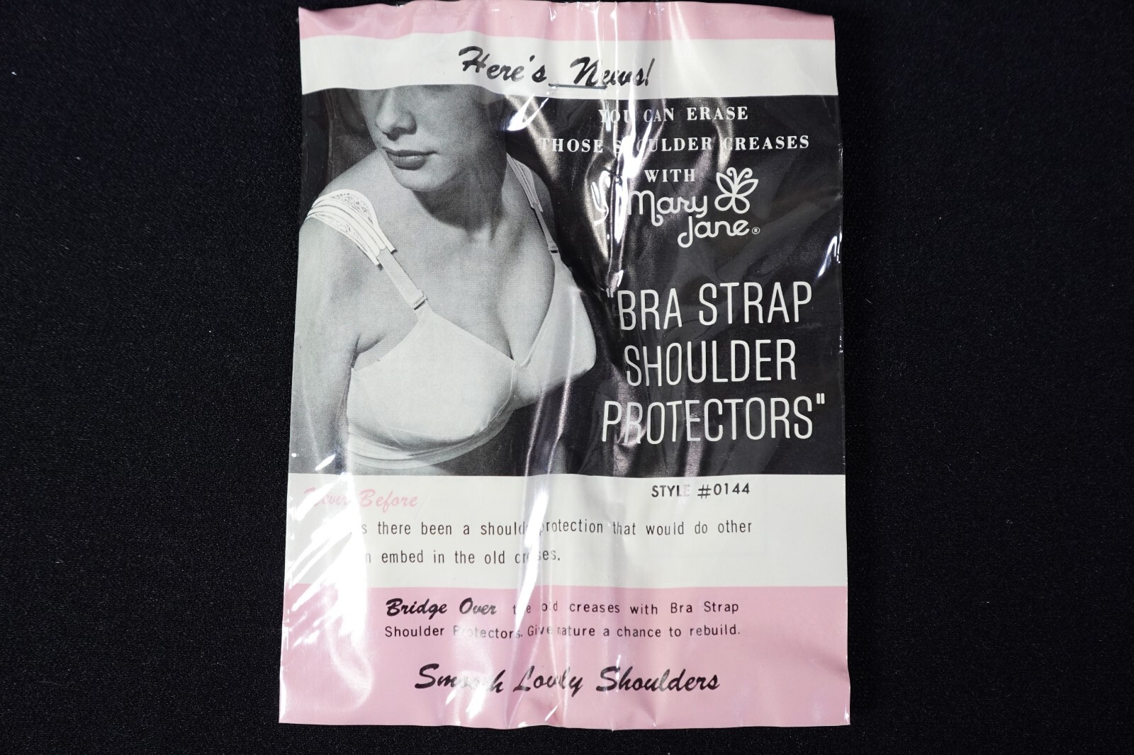 Vtg Package Mary Jane Bra Strap Shoulder Protectors Style #0144 Cotton Sheaths