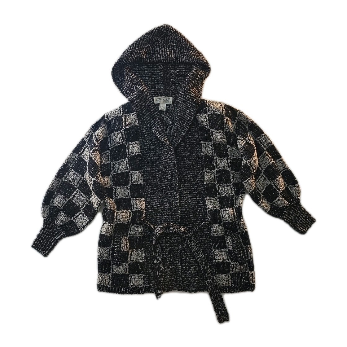 Vintage Black & Gray Sideffects Cardigan Hoodie – Size M