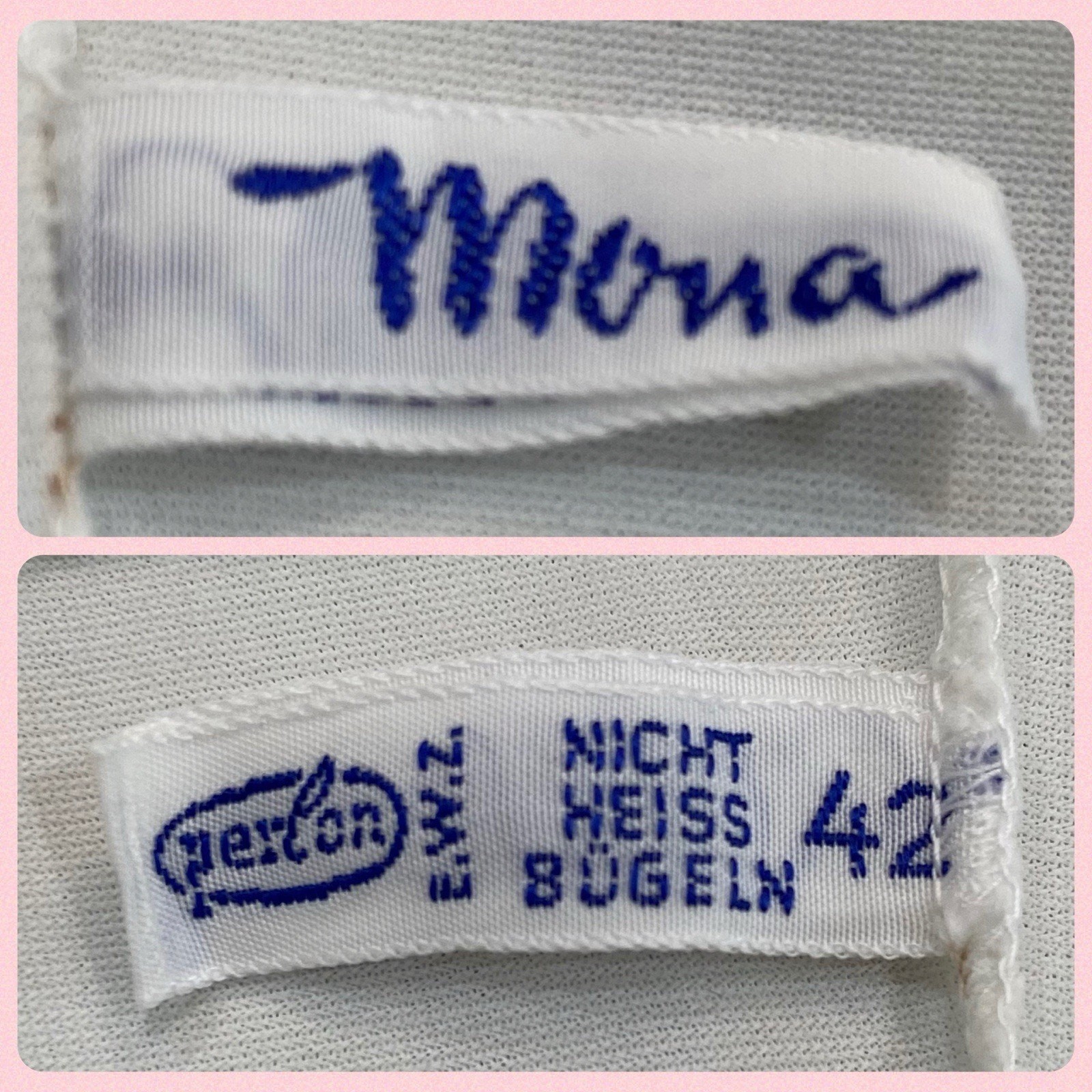Vintage 60s Germany Mona White Nylon & Lace Wide Strap Full Slip Dress Size M