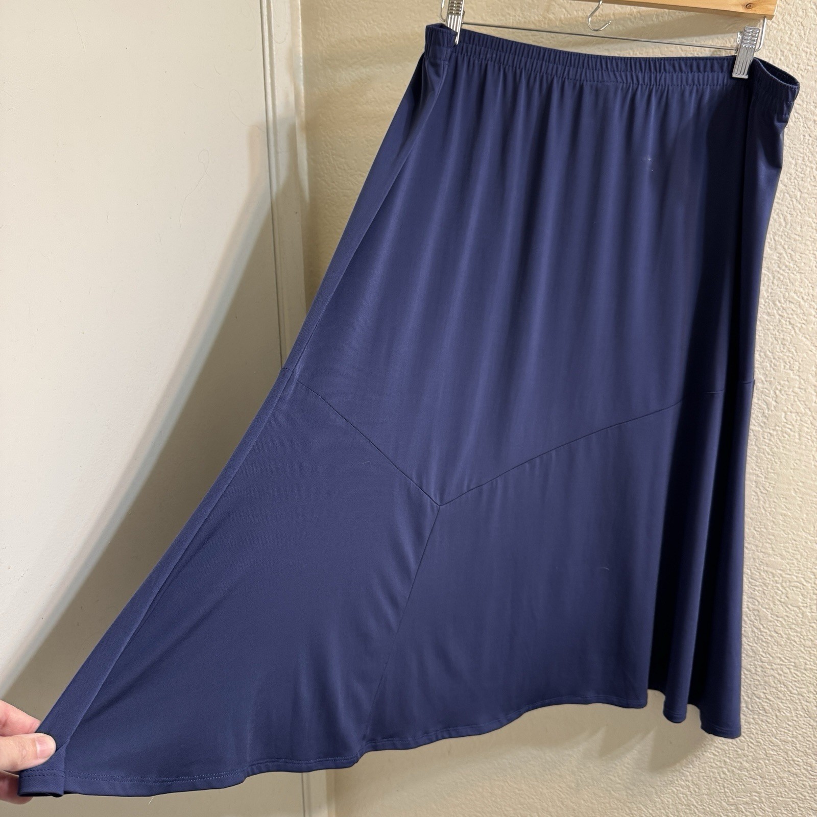 VTG Southern Lady Dark Blue Knee Length Skirt Acrylic Nylon Made In Usa M
