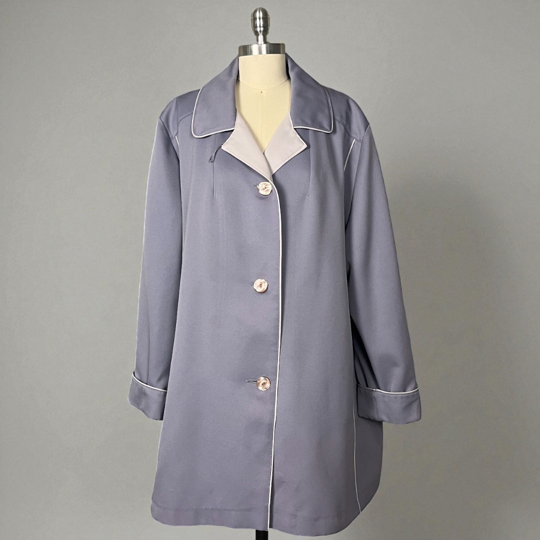 Vintage 80s 90s Aurora International Womens 22 Lightweight Lavender Grey Jacket