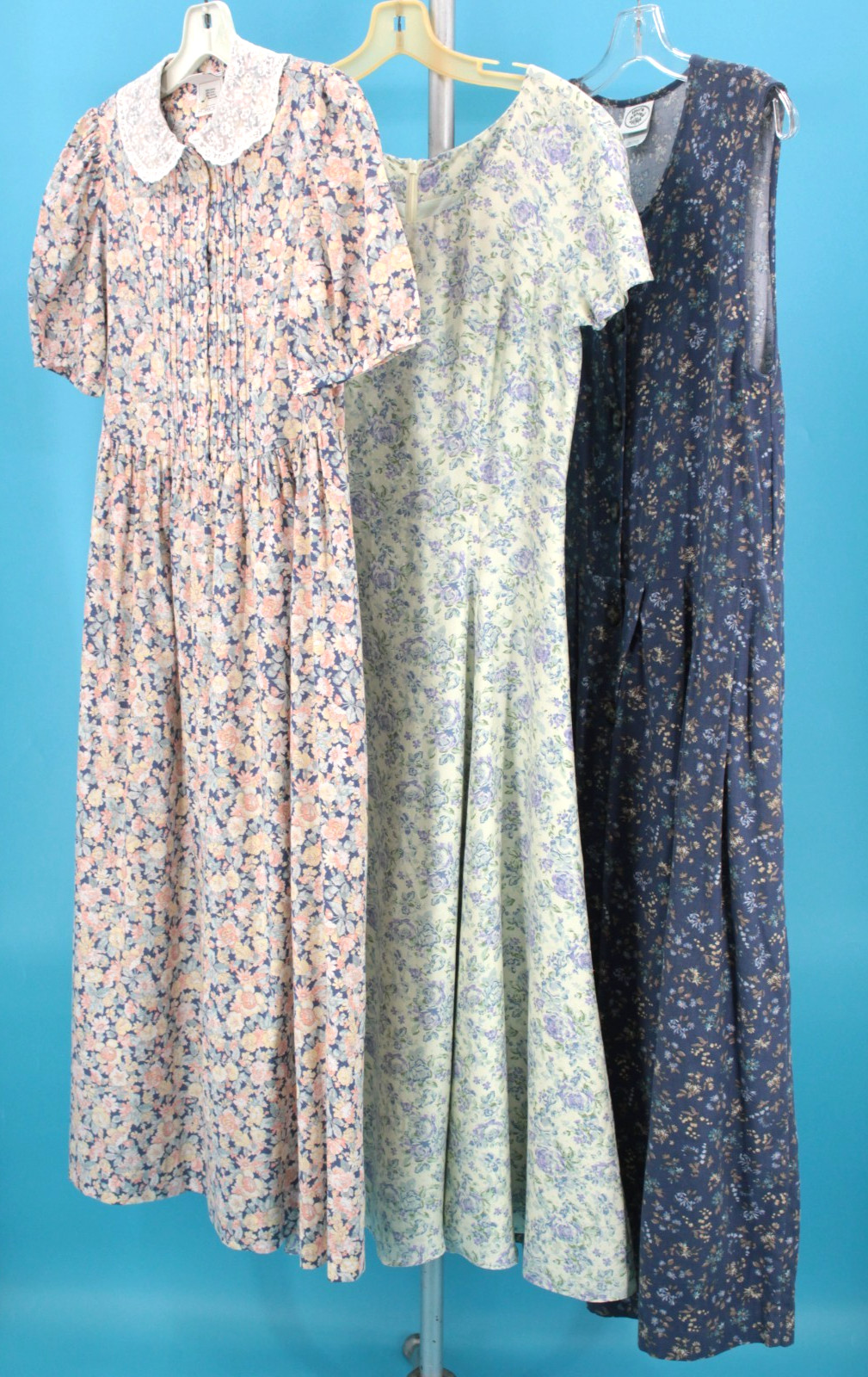 VTG 80s 90s Lot of 3 Laura Ashley Floral Cotton & Silk Dresses XS/S Dress Lot