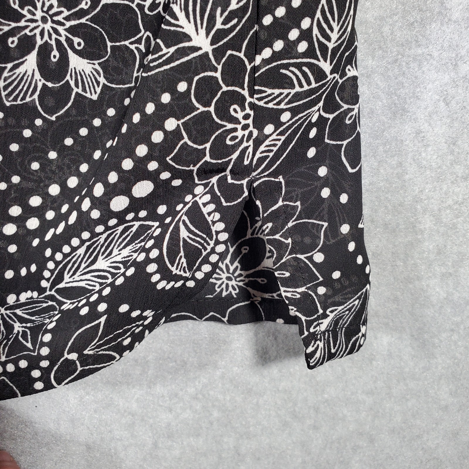 VTG Southern Lady Black White Floral Shirt Disco Cottagecore 2x/3x