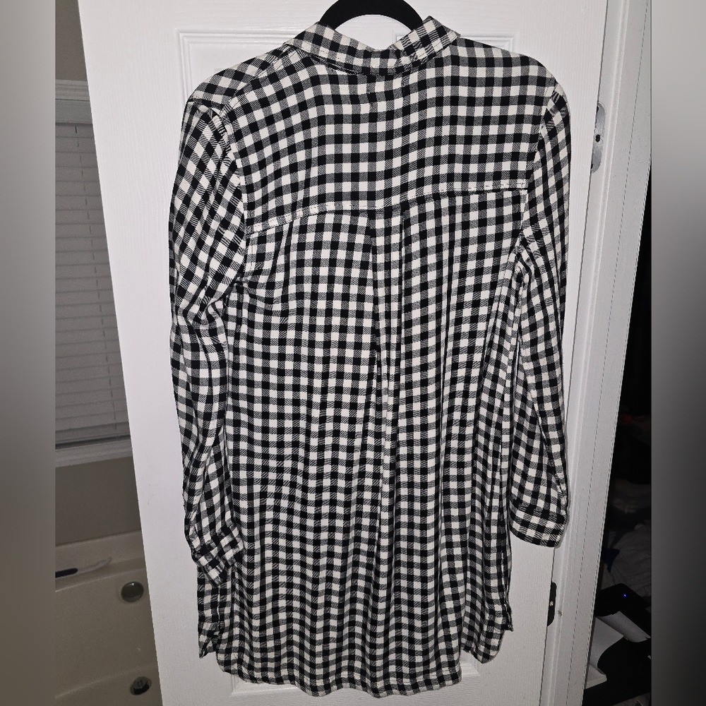 Old Navy Black and White Gingham Dress Size M