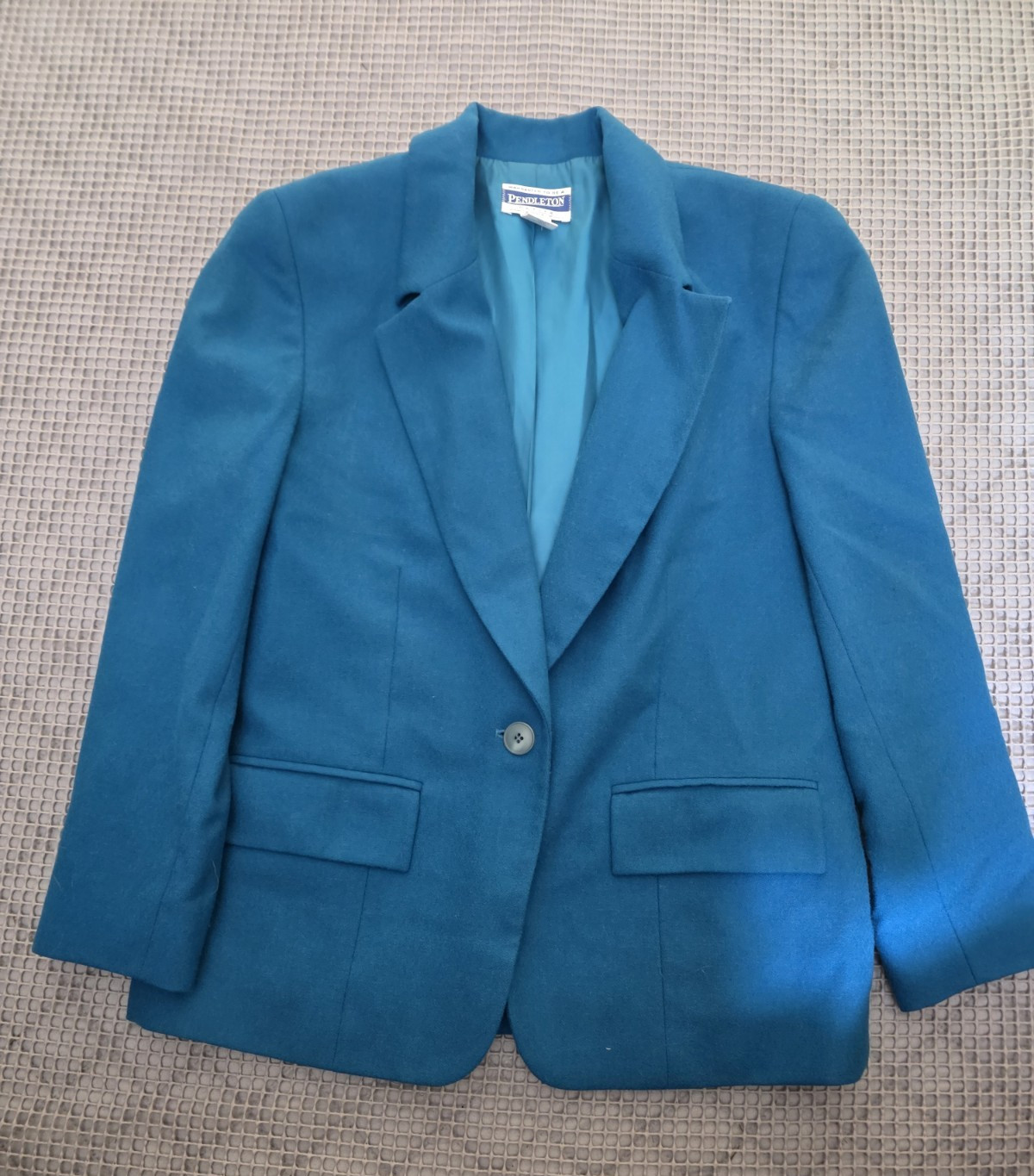 VTG 70’s Pendleton Women’s Teal Blue 100% Virgin Wool Blazer Jacket Coat Sz 8