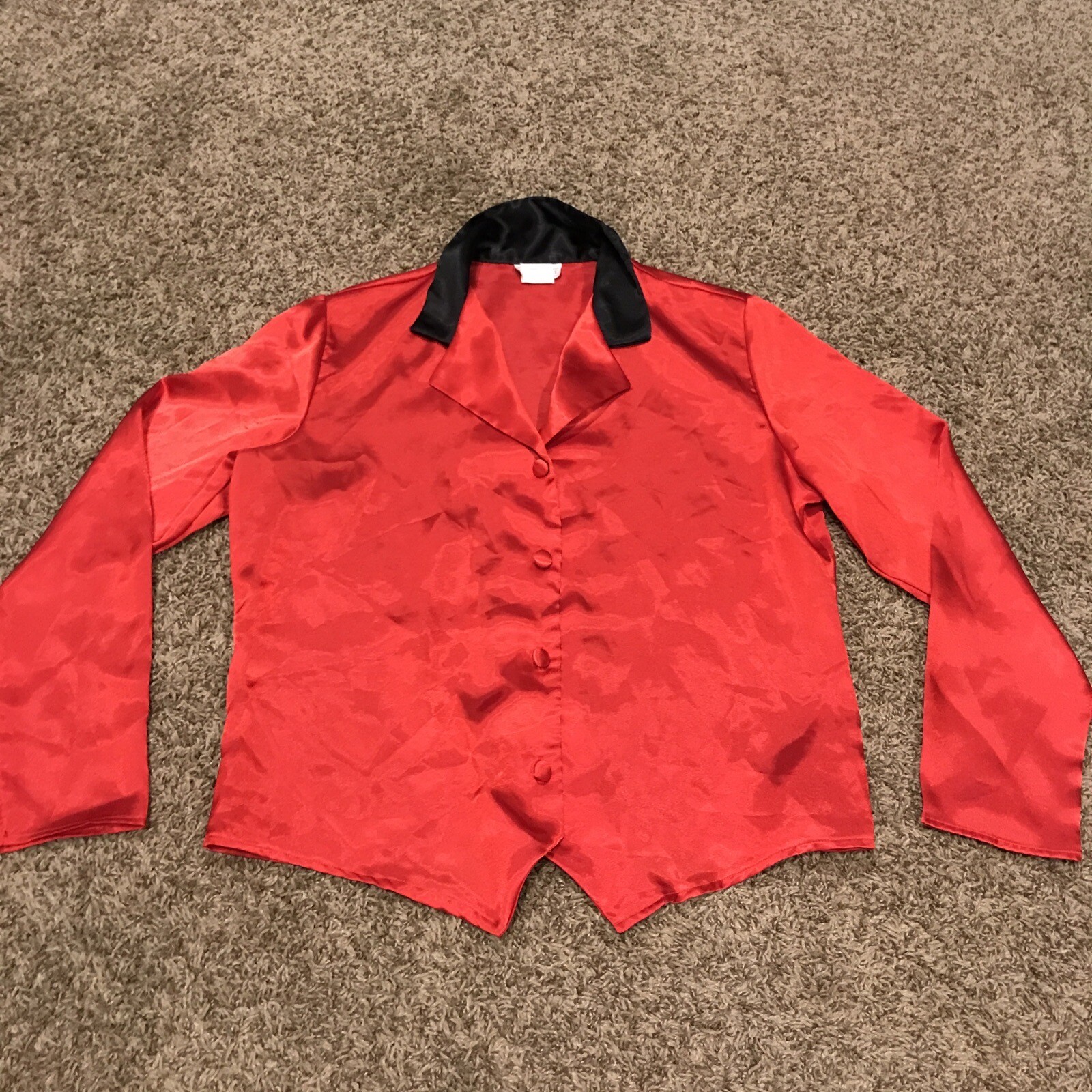 Vintage Lauren Lee Womans Long Sleeve Top Red Size 8 Made In USA B23