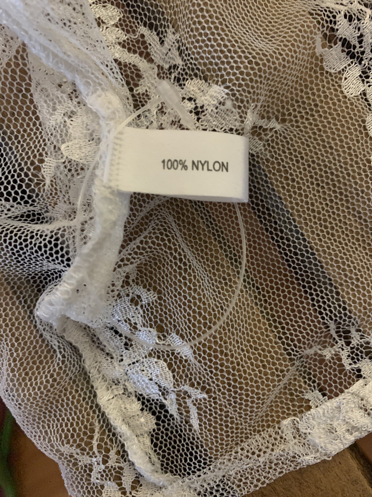 Vintage Lace Boho Outer Shell Nylon Lace Dress Fringe And Ties. Size ?