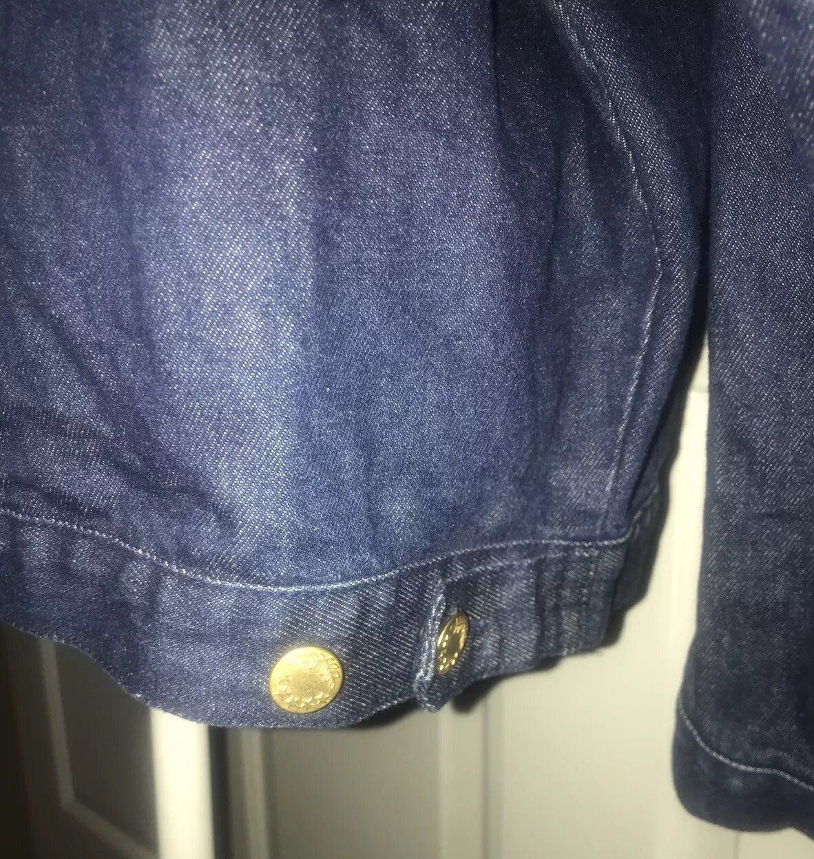 VTG CAROLE LITTLE Jacket Denim Blue Gold Studs/Rope Embroidery Size 14? (READ)