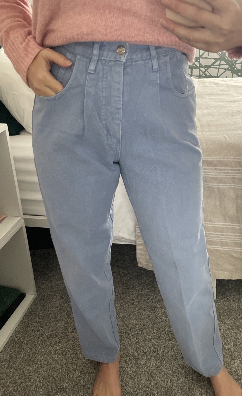 Vintage 90s The Limited Blue Pants Made In USA Stranger Things Size 6 28/27