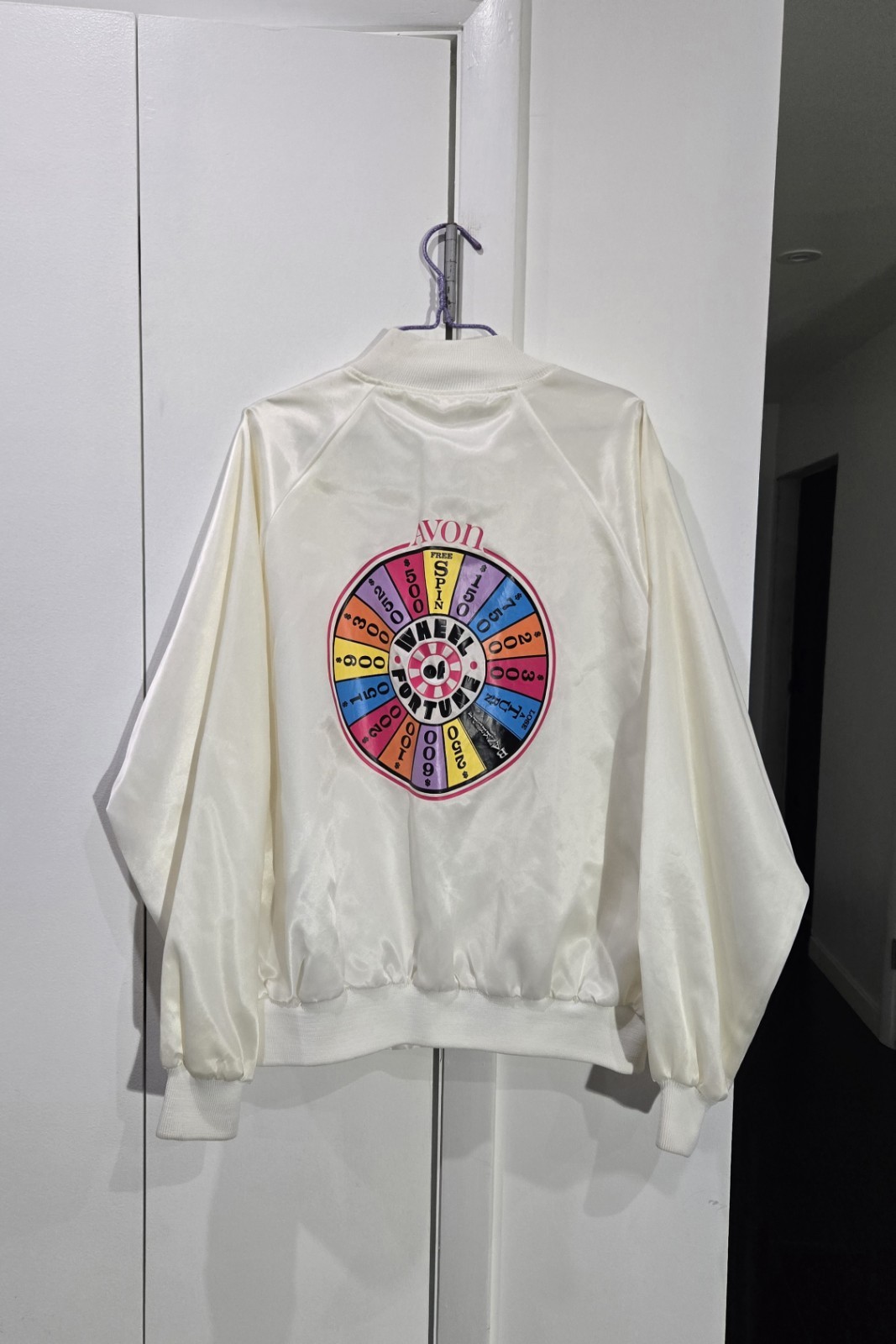 RARE Vintage 80s Wheel of Fortune Avon Bomber Jacket Sz XL Promo TV See Photos