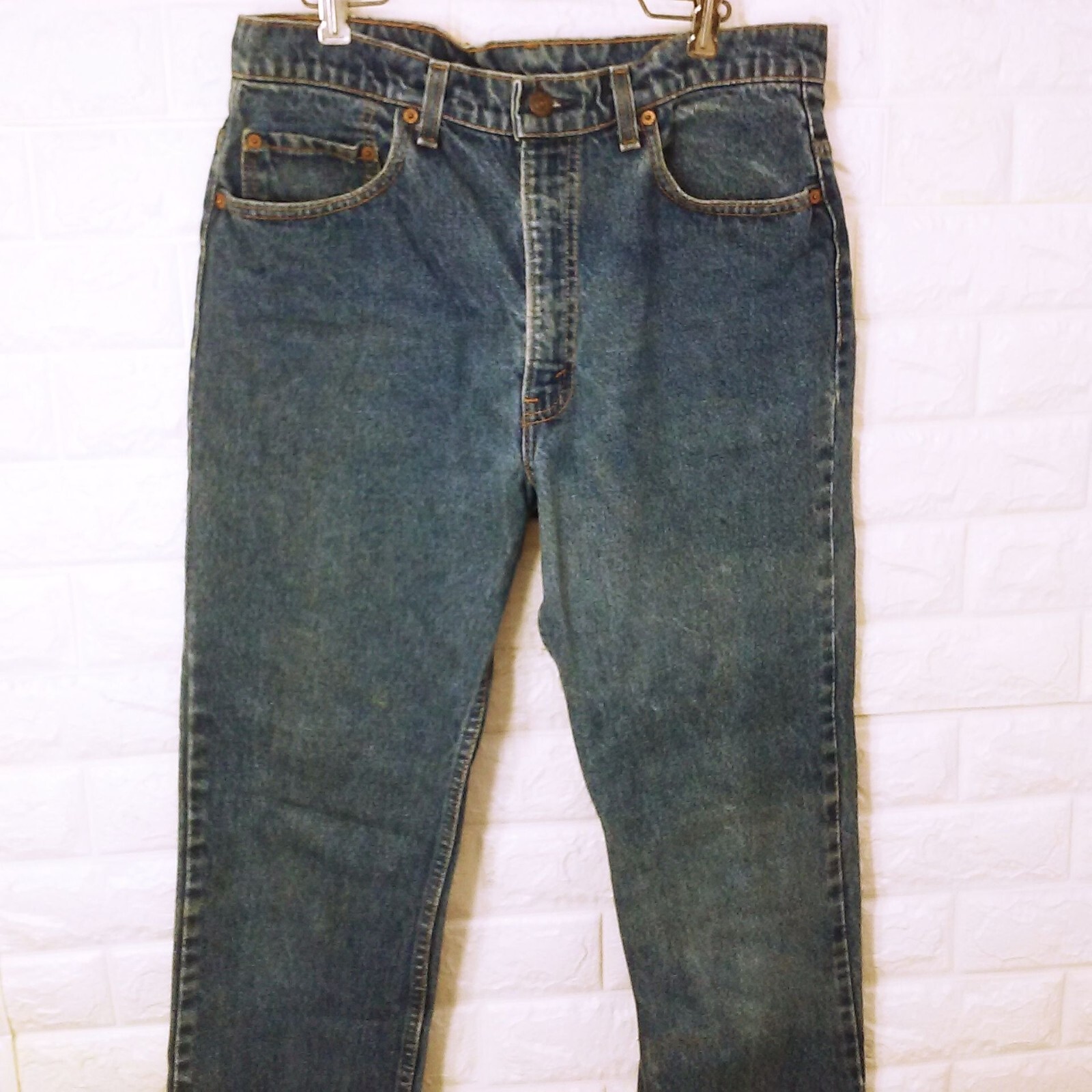 Vintage 80s Levi’s USA-made 517xx Bootcut Denim Jeans Lady-34×34 Fray Hem Dark
