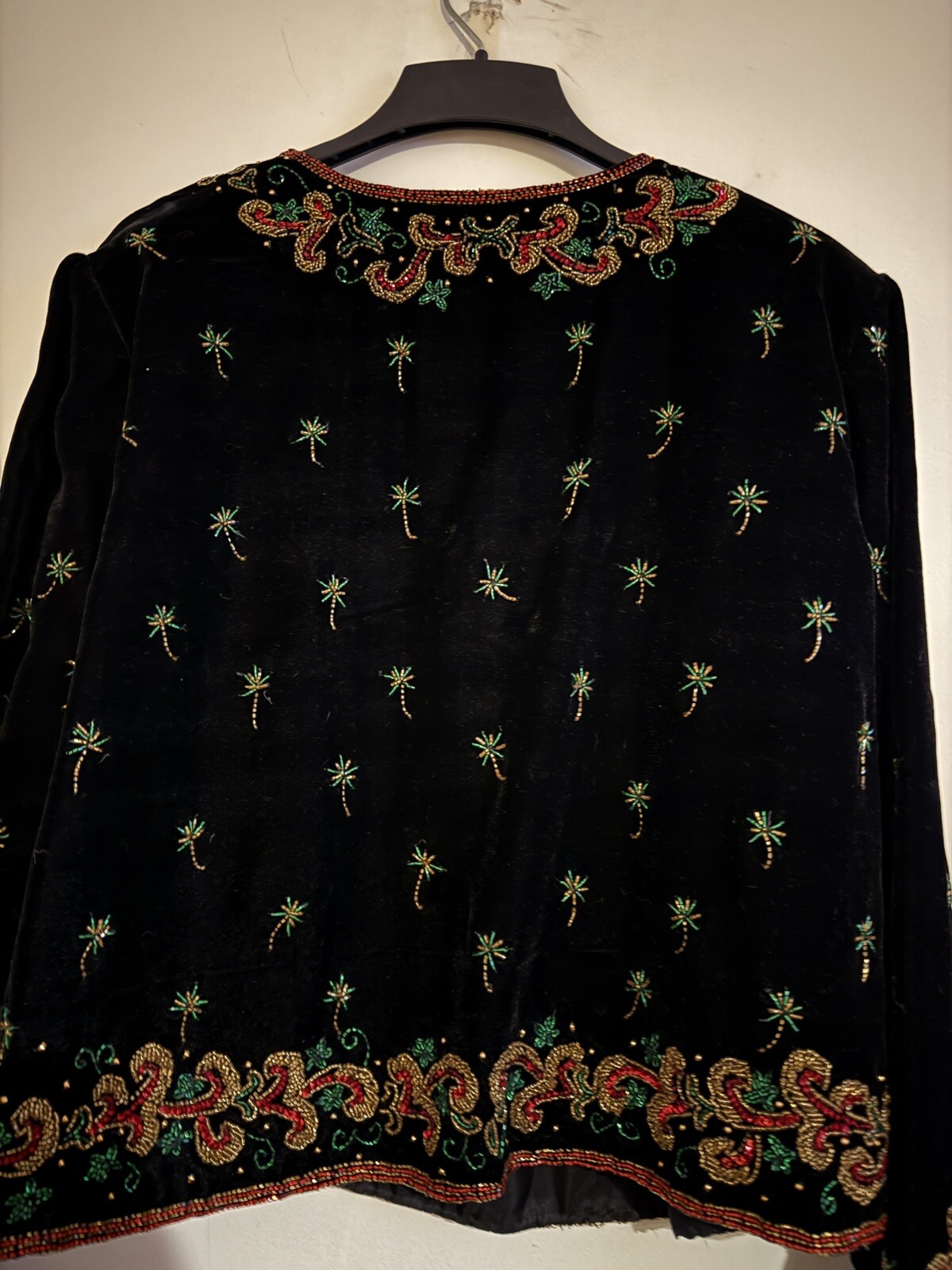 Vintage Adrianna Papell Evening Beaded Velvet Jacket Holiday Women’s Sz M