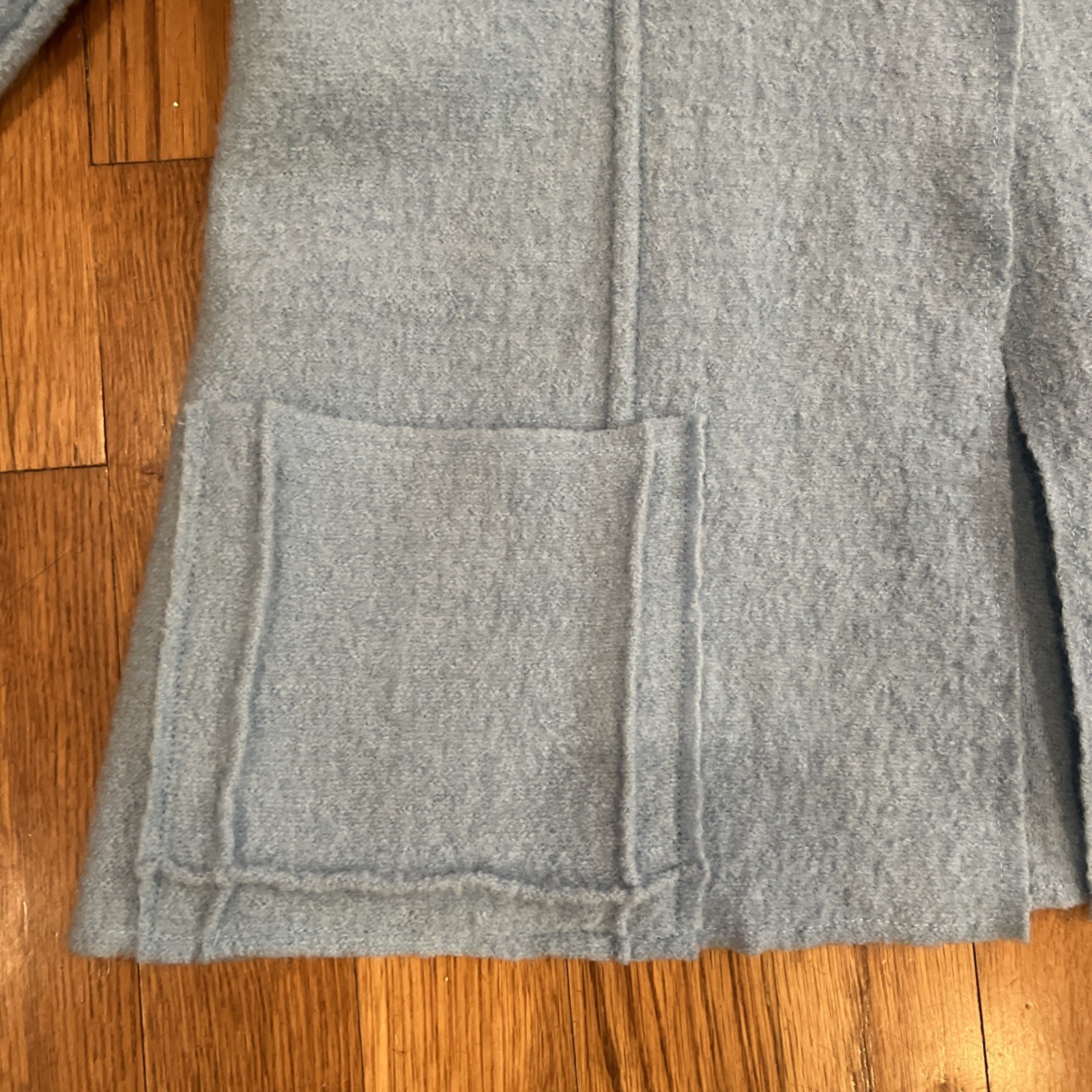 Vtg Boutique Essentials Boiled Wool Jacket M Powder Blue Capsule Classic Old $