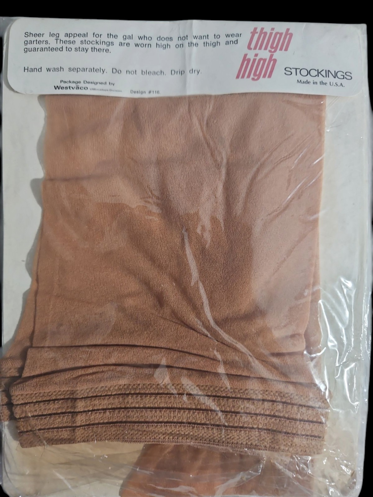 3 Pairs NOS Vtg Nylon Stockings Thigh High Pantyhose Size B No Garters