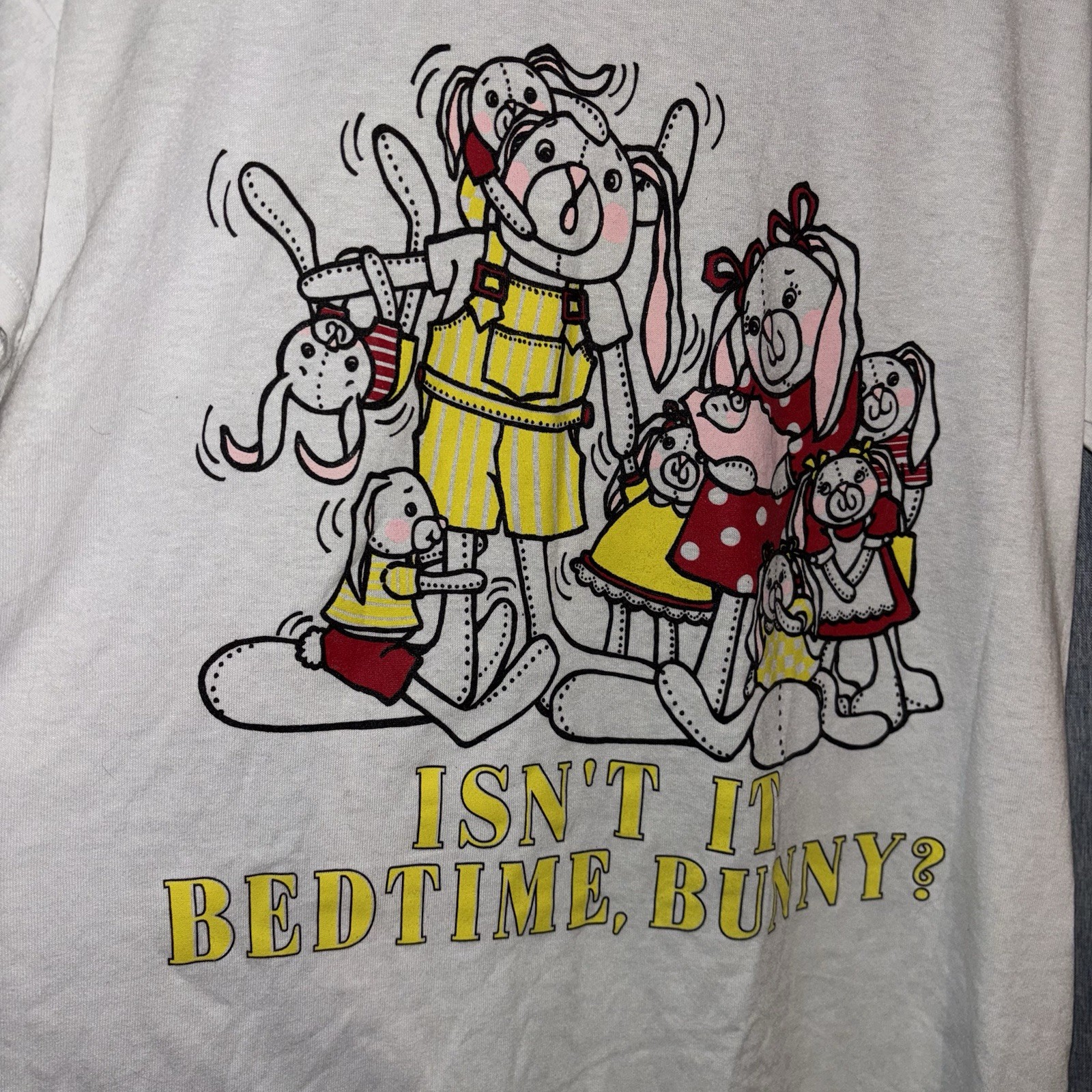 Vtg Sleep Shirt Night Gown Wendy Wilson One Size Isn’t It Bedtime, Bunny? 80s