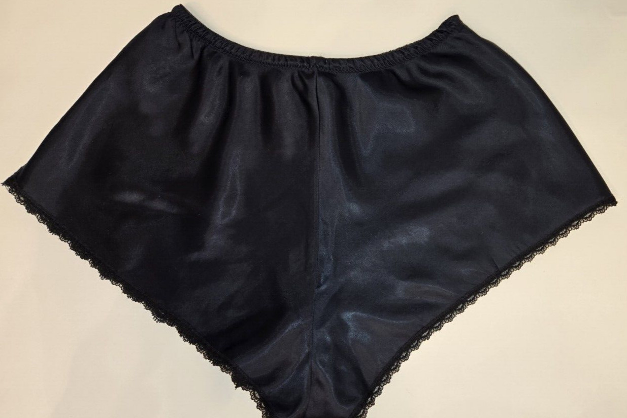 Vintage Christian Dior Midnight Blue / Black Lacey Hi Cut Panties Size 5