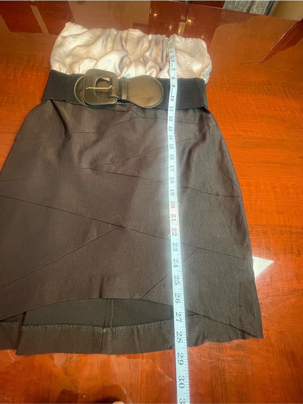 Ruby Rox Strapless Colorblock Mini Dress with Wide Waist Belt Size J 13 Vintage