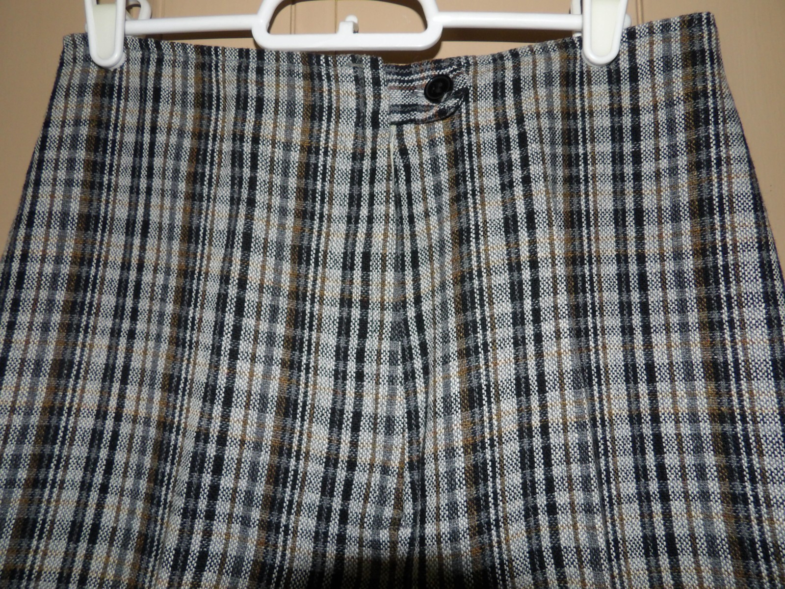 Two Pair Vintage 70s Plaid Trousers High Waist Wide Flare Leg 27″ Waist 31″ 32″L