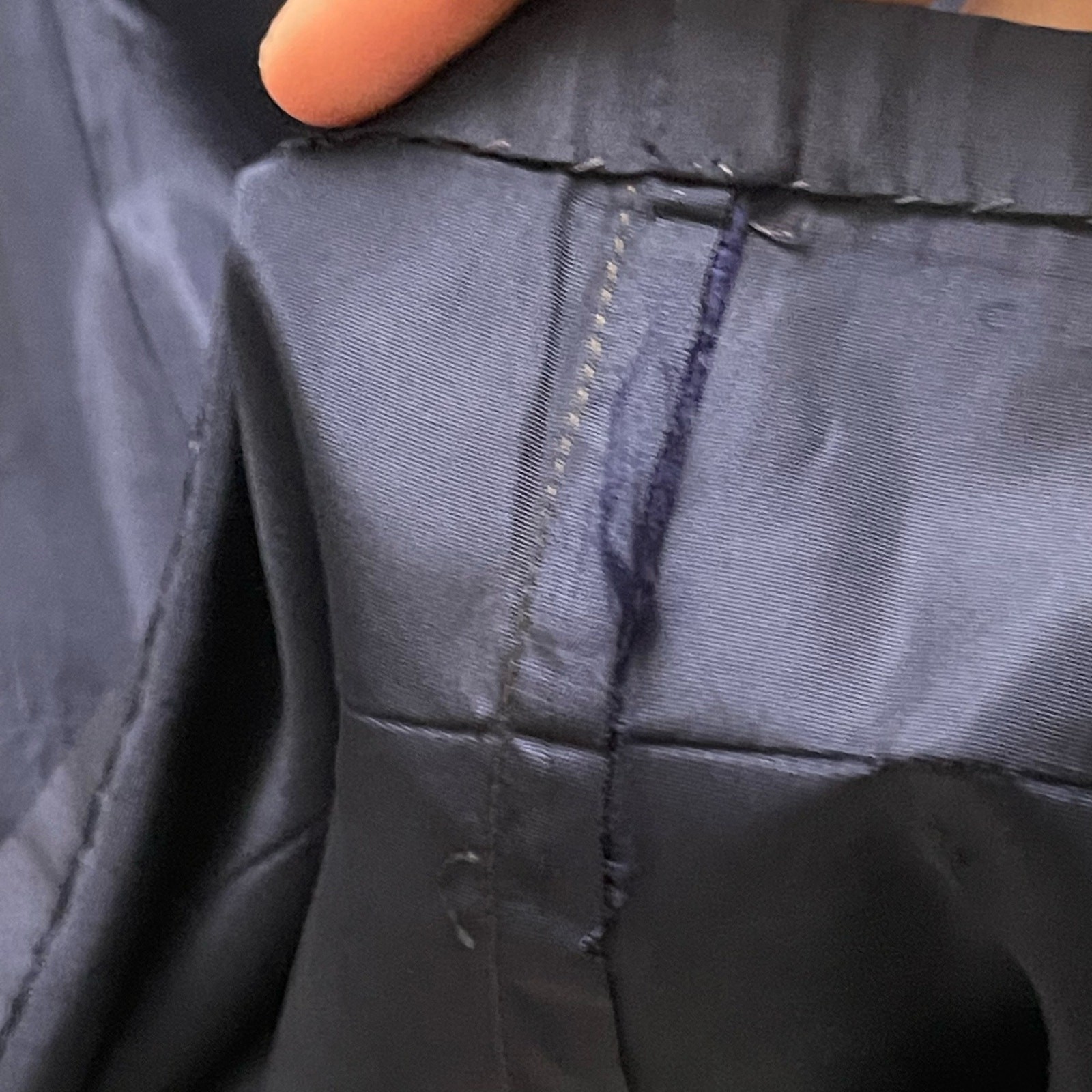 Vintage 1930s-1940s Dark Blue Wool Princess Double Breasted Coat Original WWII