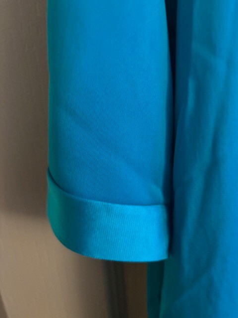 Vanity Fair M Nylon Robe Opaque Button Front Collar 3/4″ Sleeve Satin Trim 40″