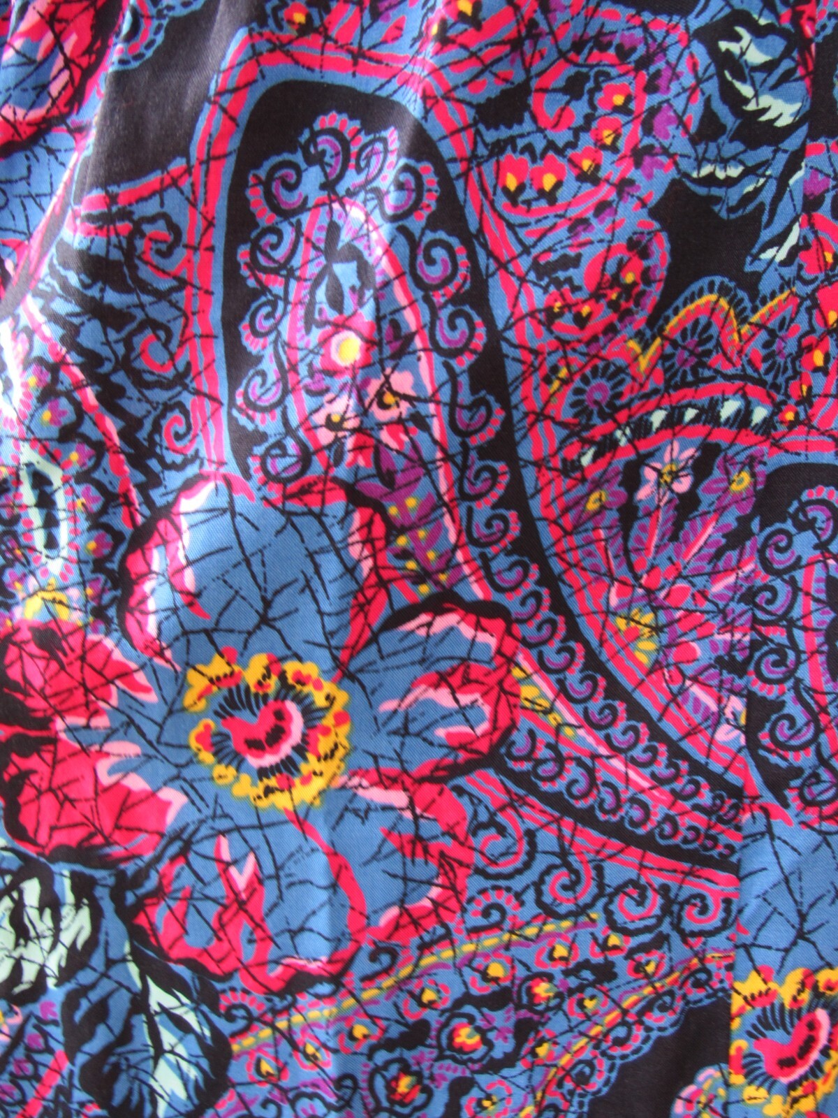 VTG Greenwich Square Multicolor Lap Skirt Midi Size 9/10 High Waist Retro Bright