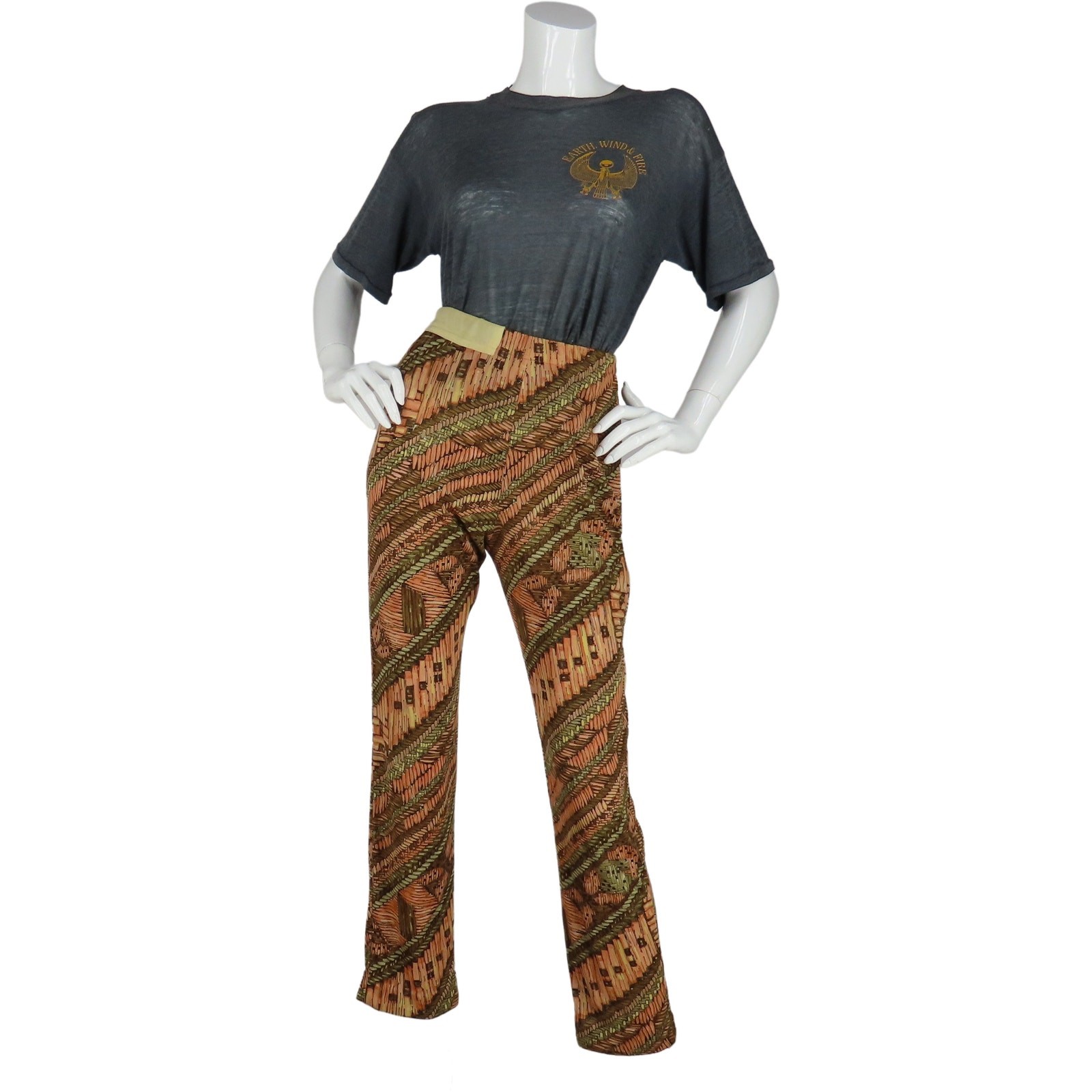 70s Vintage Joy Stevens High Waisted Boho Hippie Festival Disco Mom Pants XS