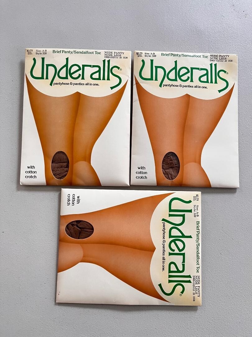 VNTG LOT OF 3 UNDERALLS PANTYHOSE HANES NUDE SIZE A-B STOCKINGS USA