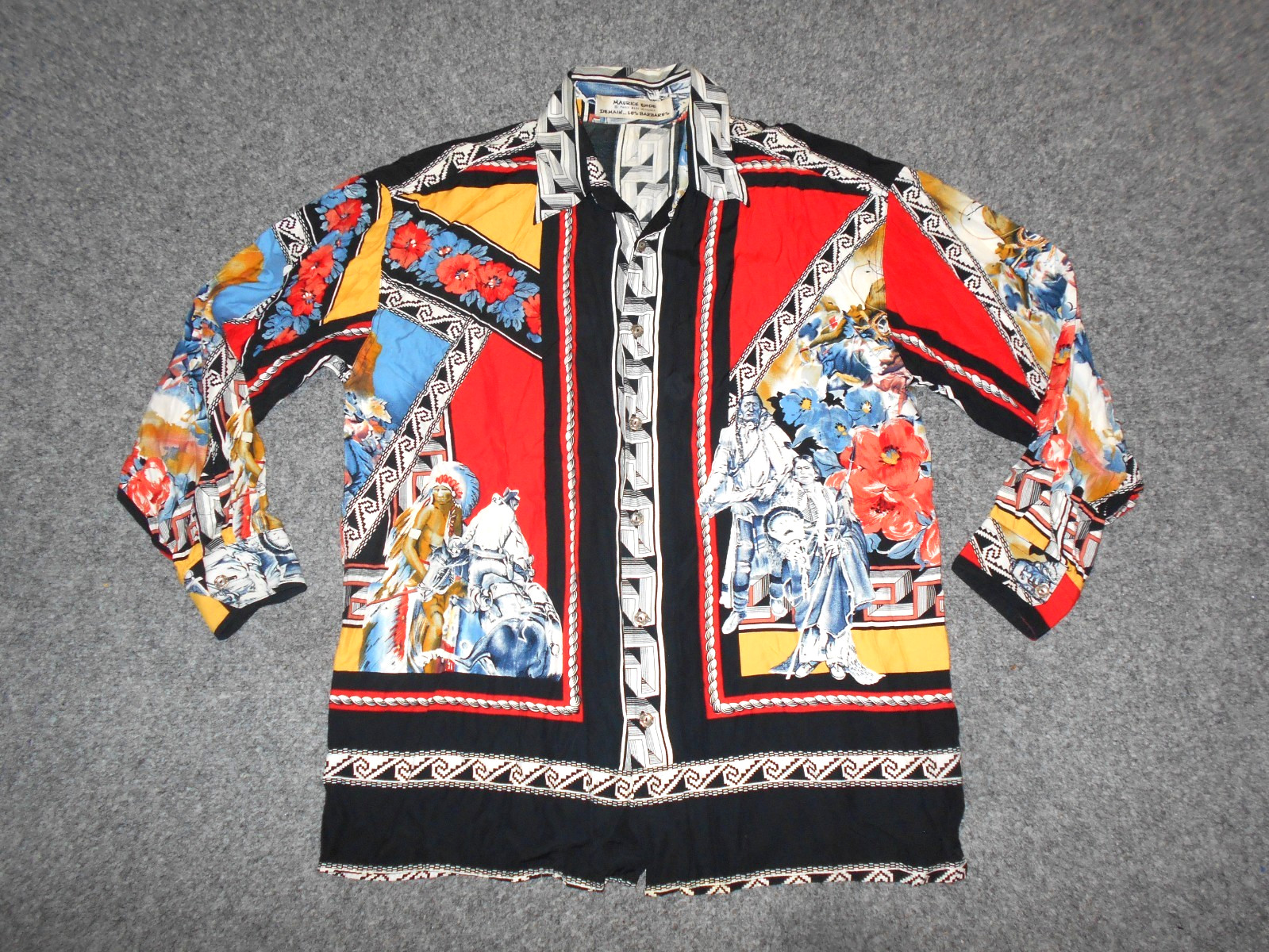 MAURICE EMDE VTG 80’S NATIVE AMERICAN ART MADE IN FRANCE WOMENS 3 SHIRT