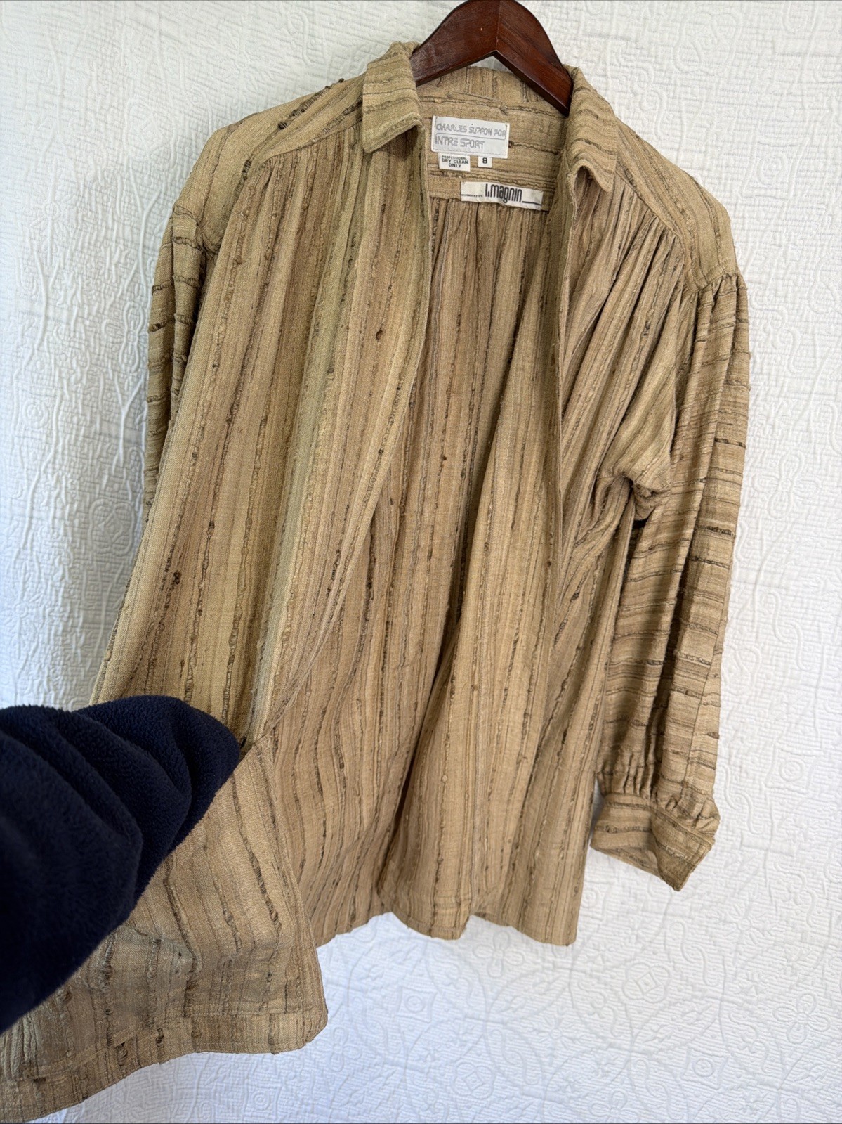 I Magnin Vintage Shirt Jacket Charles Suppon Intre Sport Embroidered Womens 8