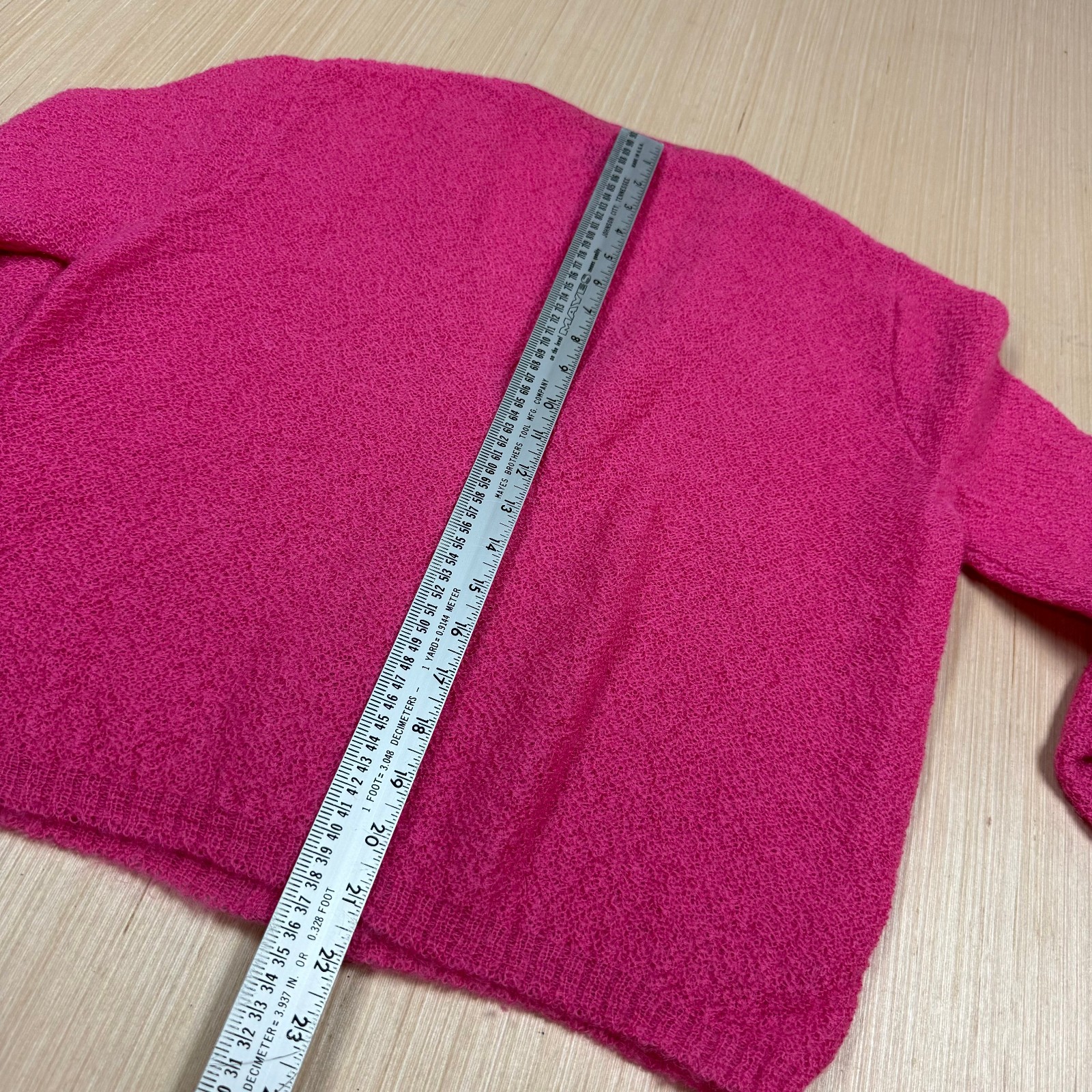 Vintage 60s Mohair Cardigan Sweater Hot Pink Medium Grunge Pin Up