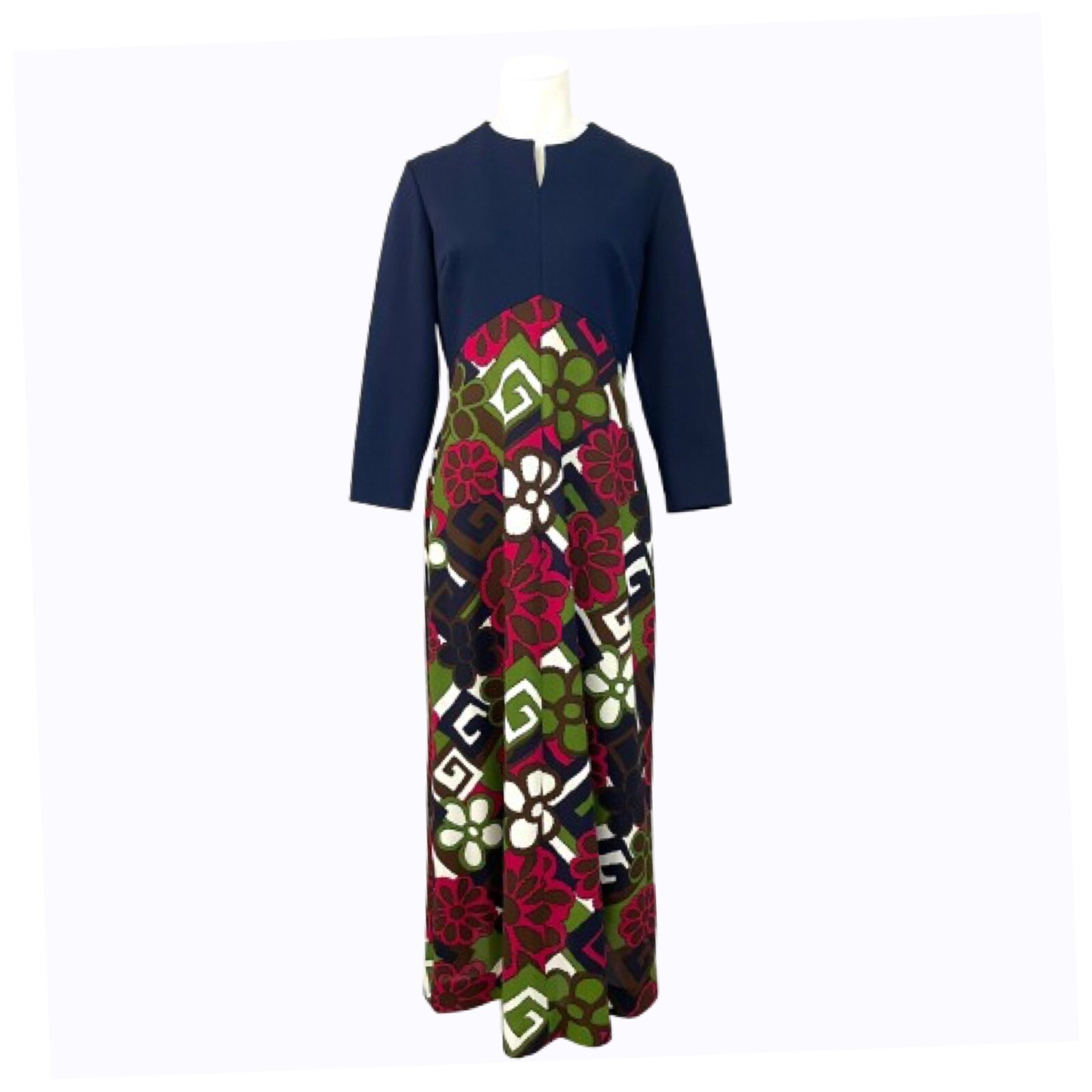 Vintage 60s Long Sleeve Maxi Hostess Dress by Puritan Forever Young Size Medium