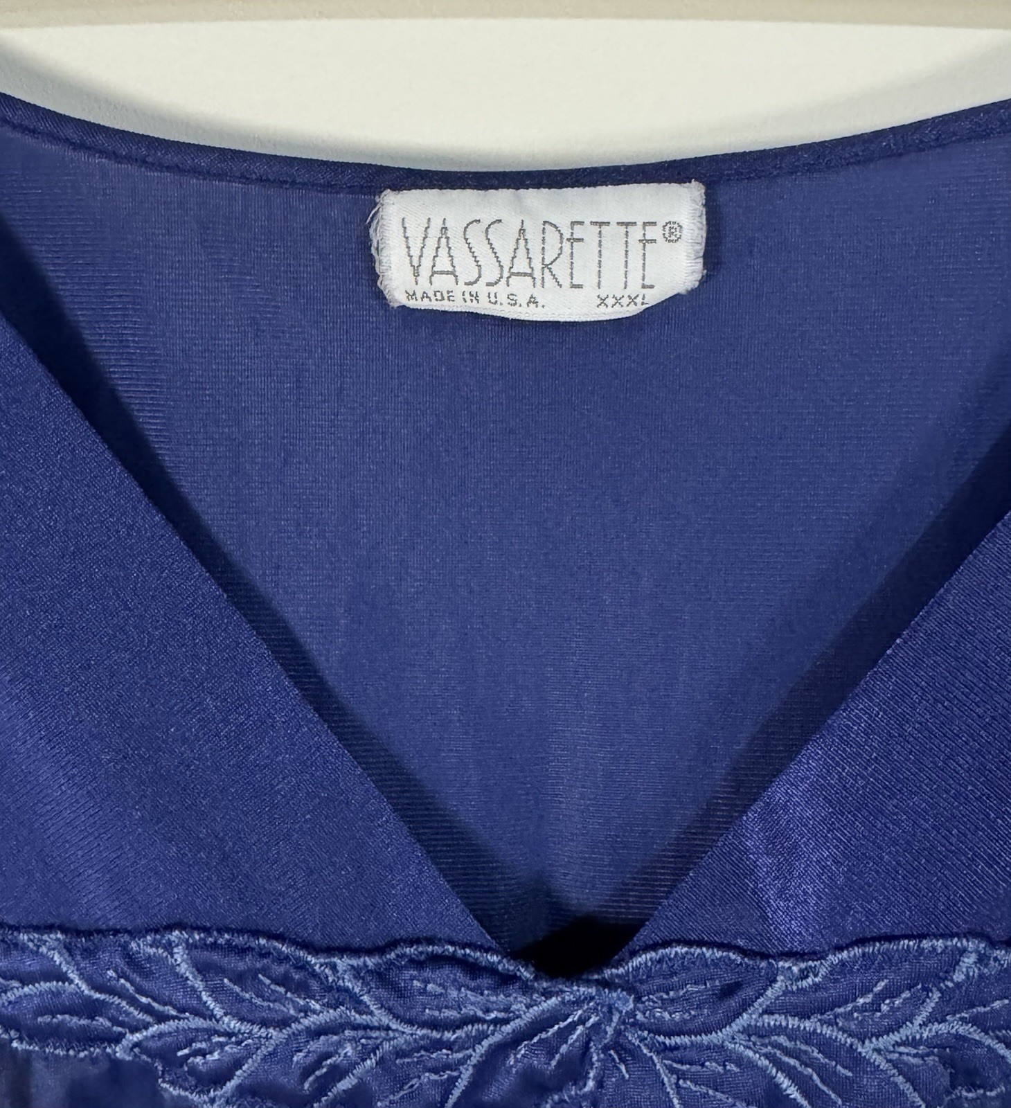 VTG Vassarette Nightgown Navy Blue Sleeveless Nightie Women’s Xxxl 3xl USA Made