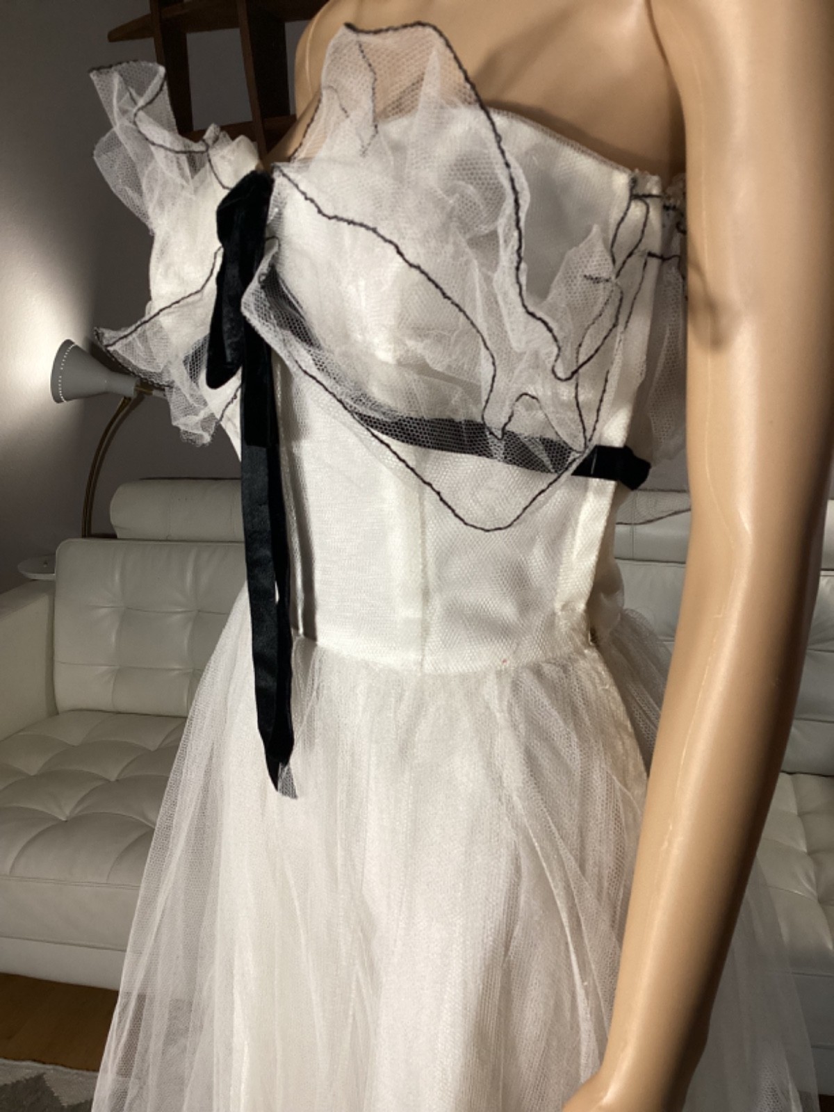Vintage 1950’s Will Steinman Original Black & White Tulle Strapless Party Dress