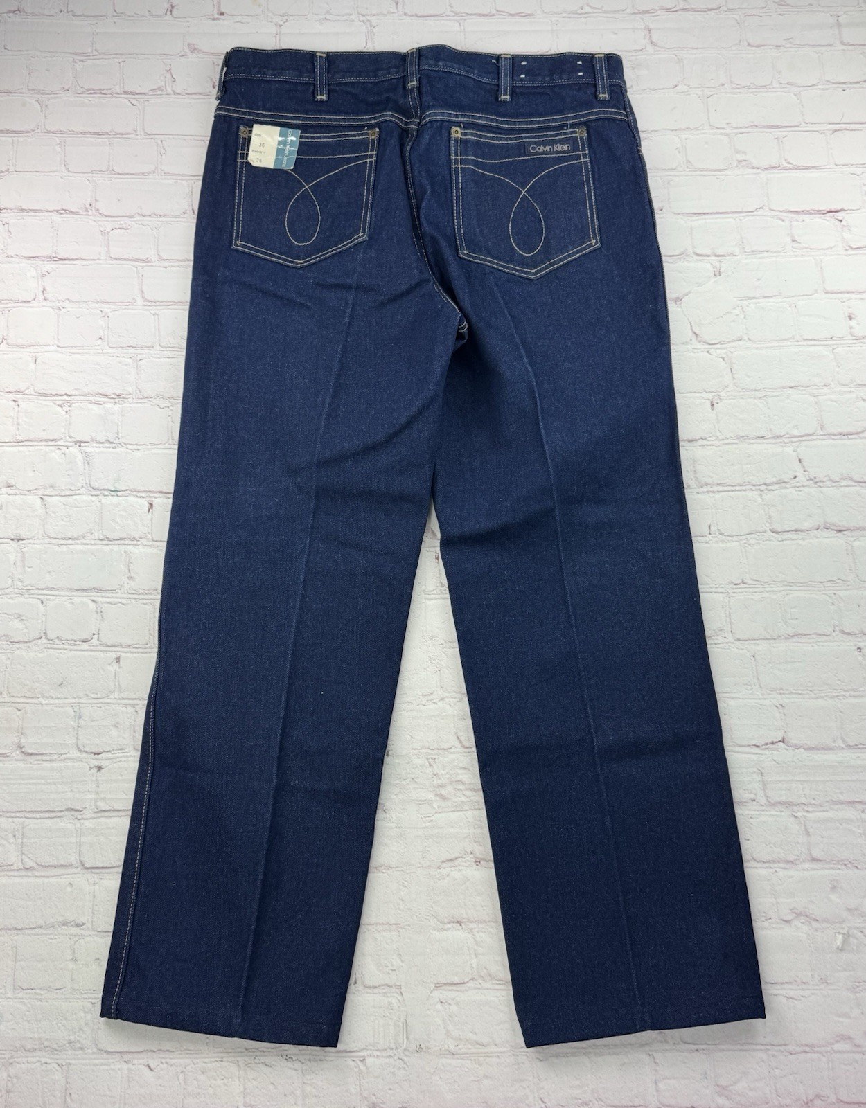 NWT DEADSTOCK 1980s Prototype Calvin Klein Raw Denim Straight Jeans Size 36 x 36