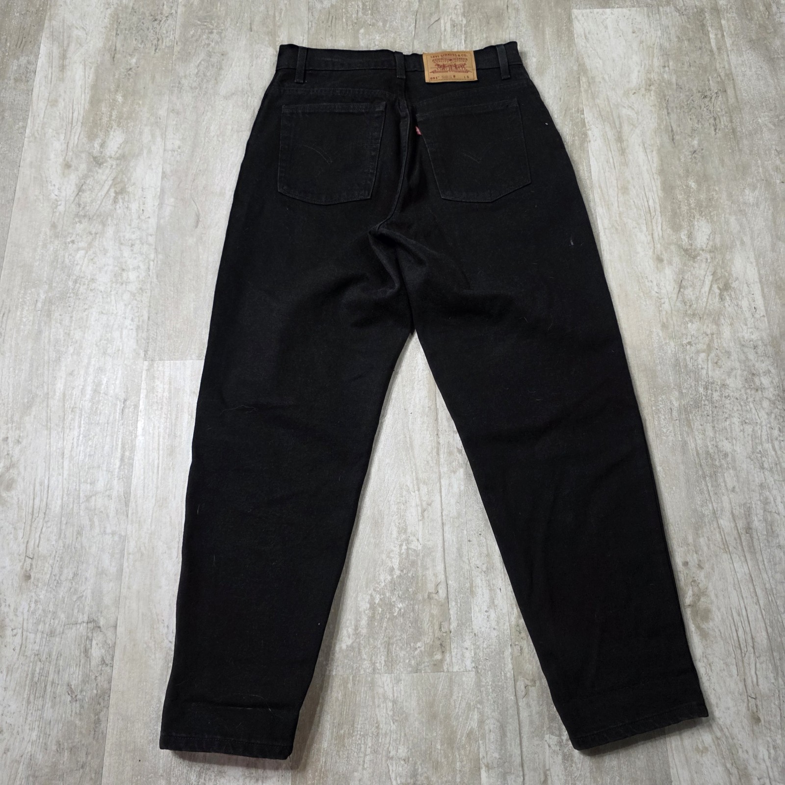 Vintage Levis 551 Black Denim Relaxed Fit Jeans Size 12 Straight